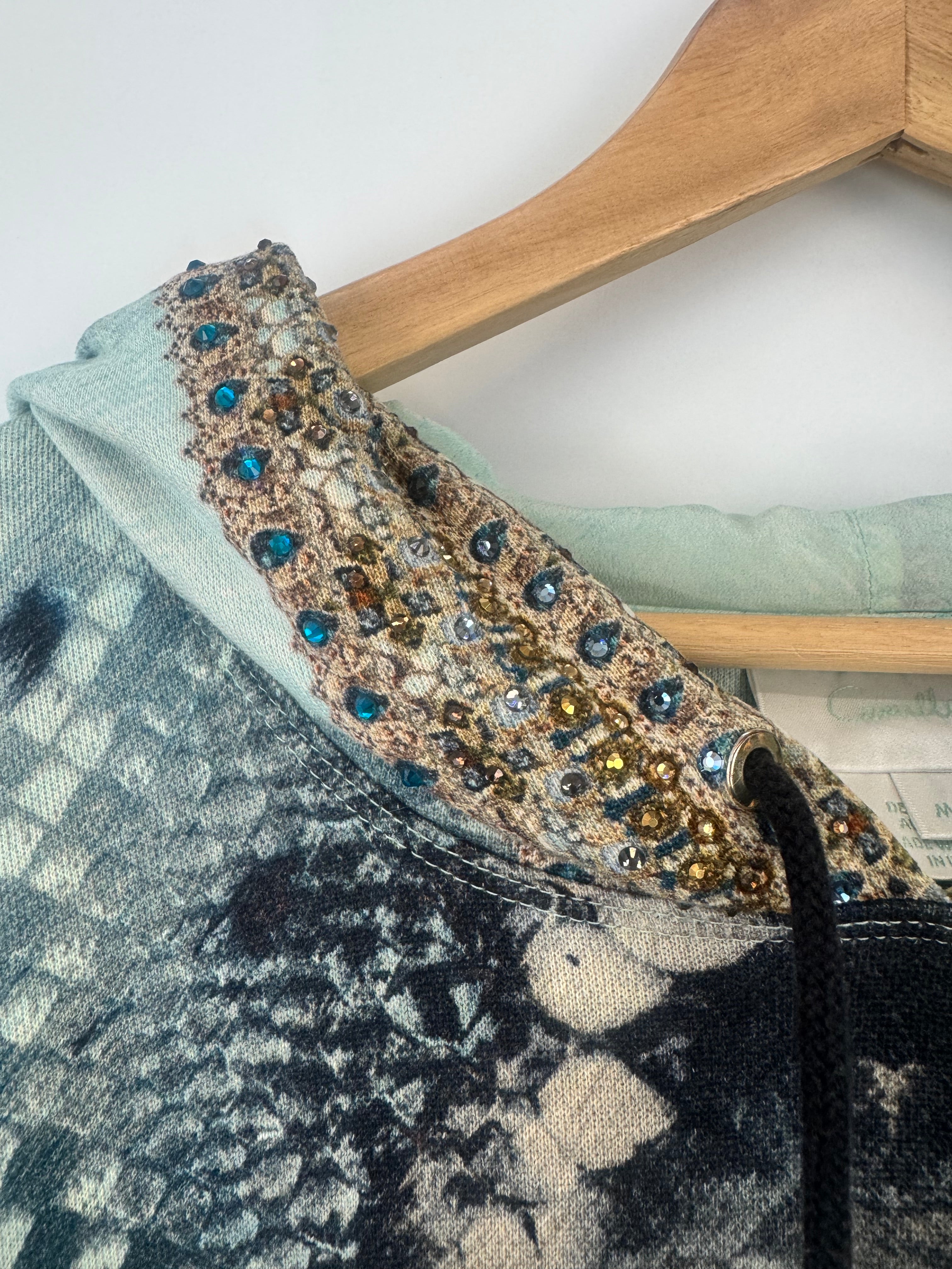 Camilla Reptile Scale Crystal Studded Hoodie - AU10/12