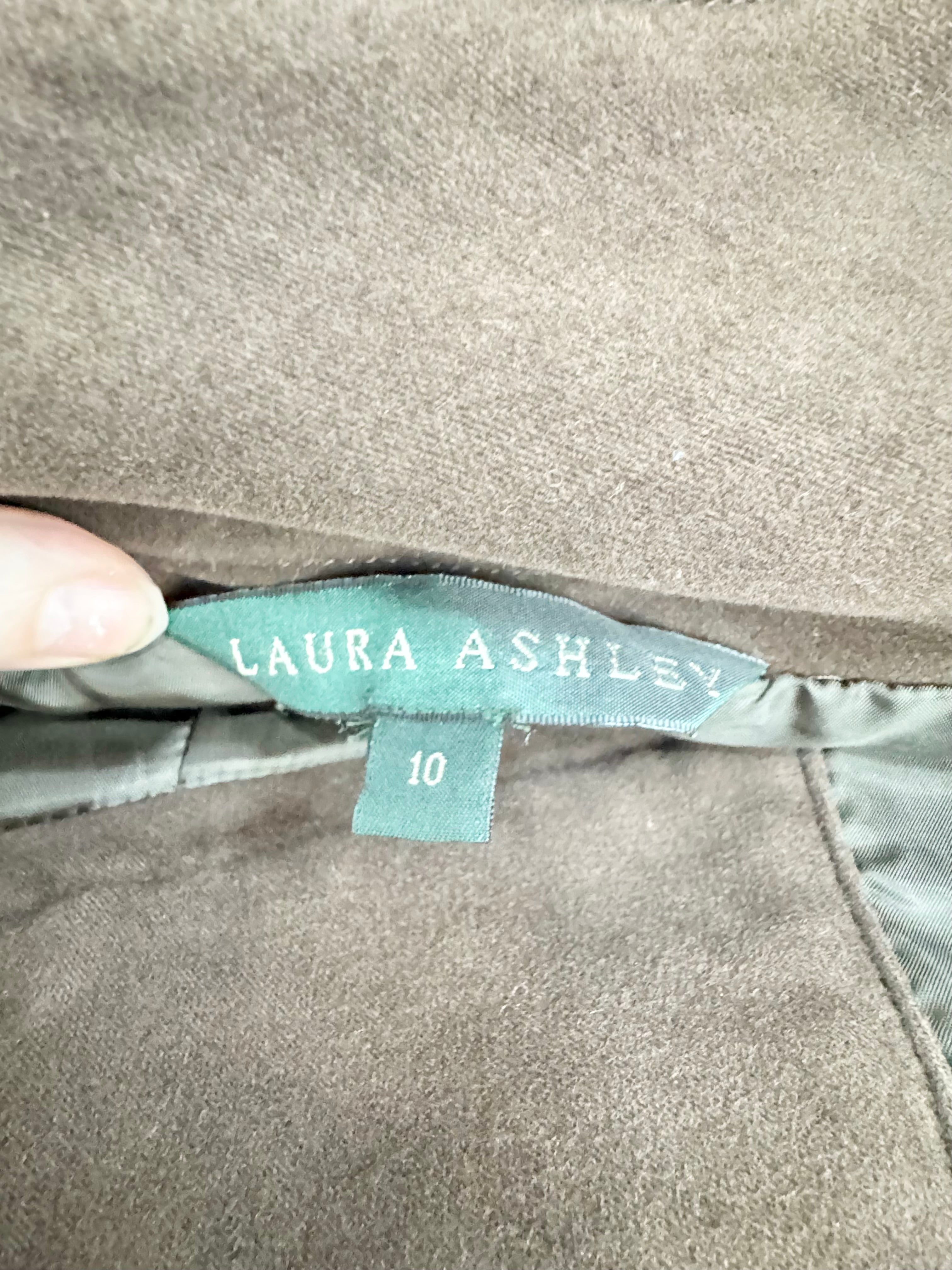 Vintage Laura Ashley Velveteen Brown Panelled Skirt - AU10