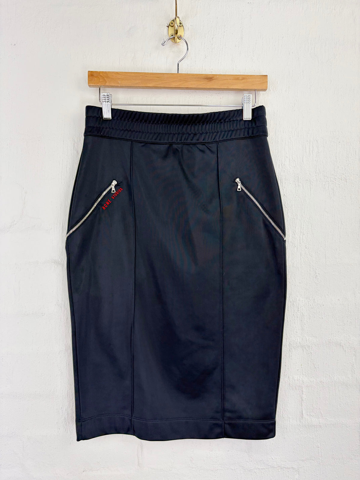 Acne Studios Navy Satin 'Clementina TR S' Technical Skirt NWT - AU10/12