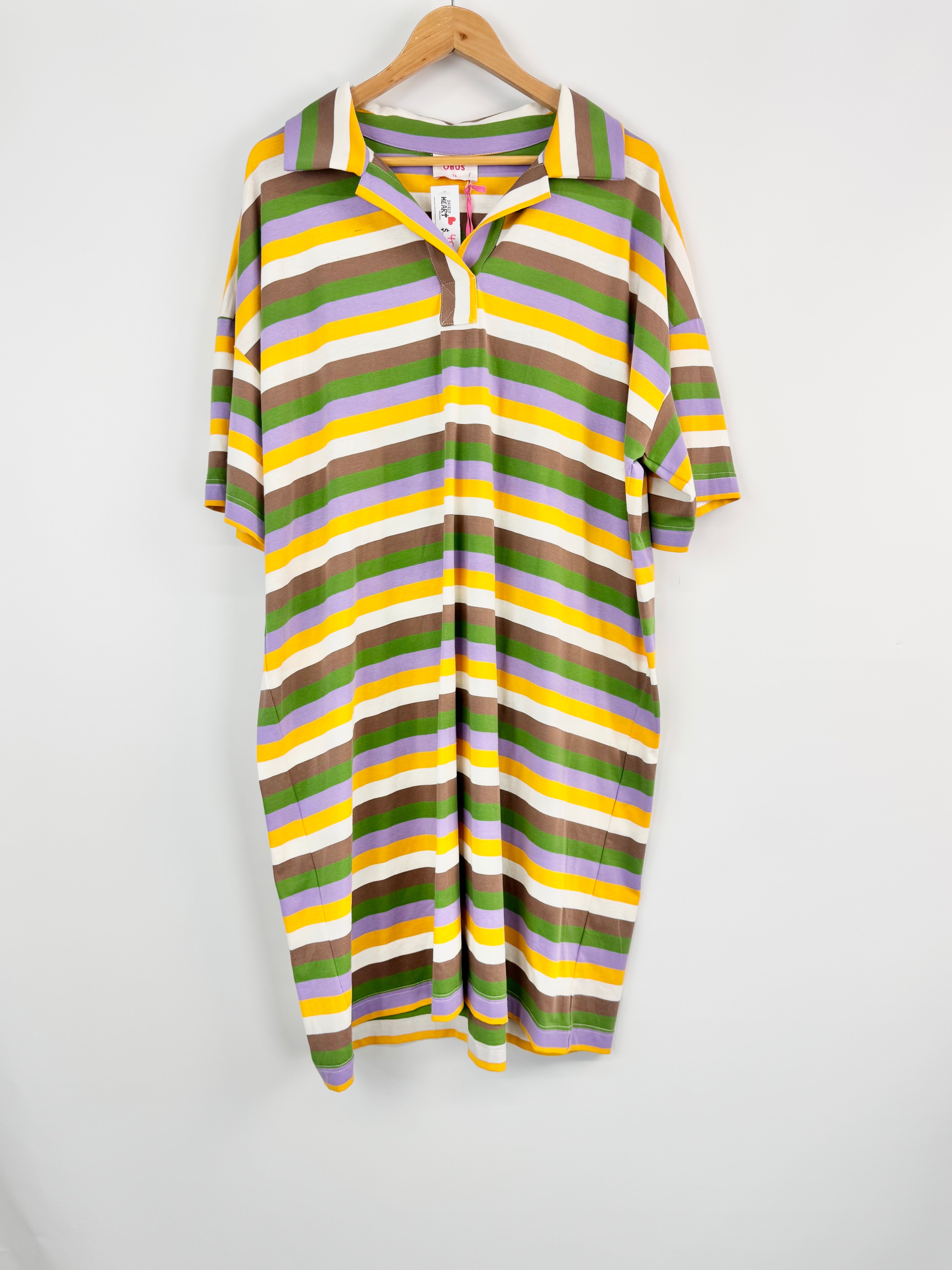 Obus 'Traveller Stripe Polo Dress' NWT - AU16