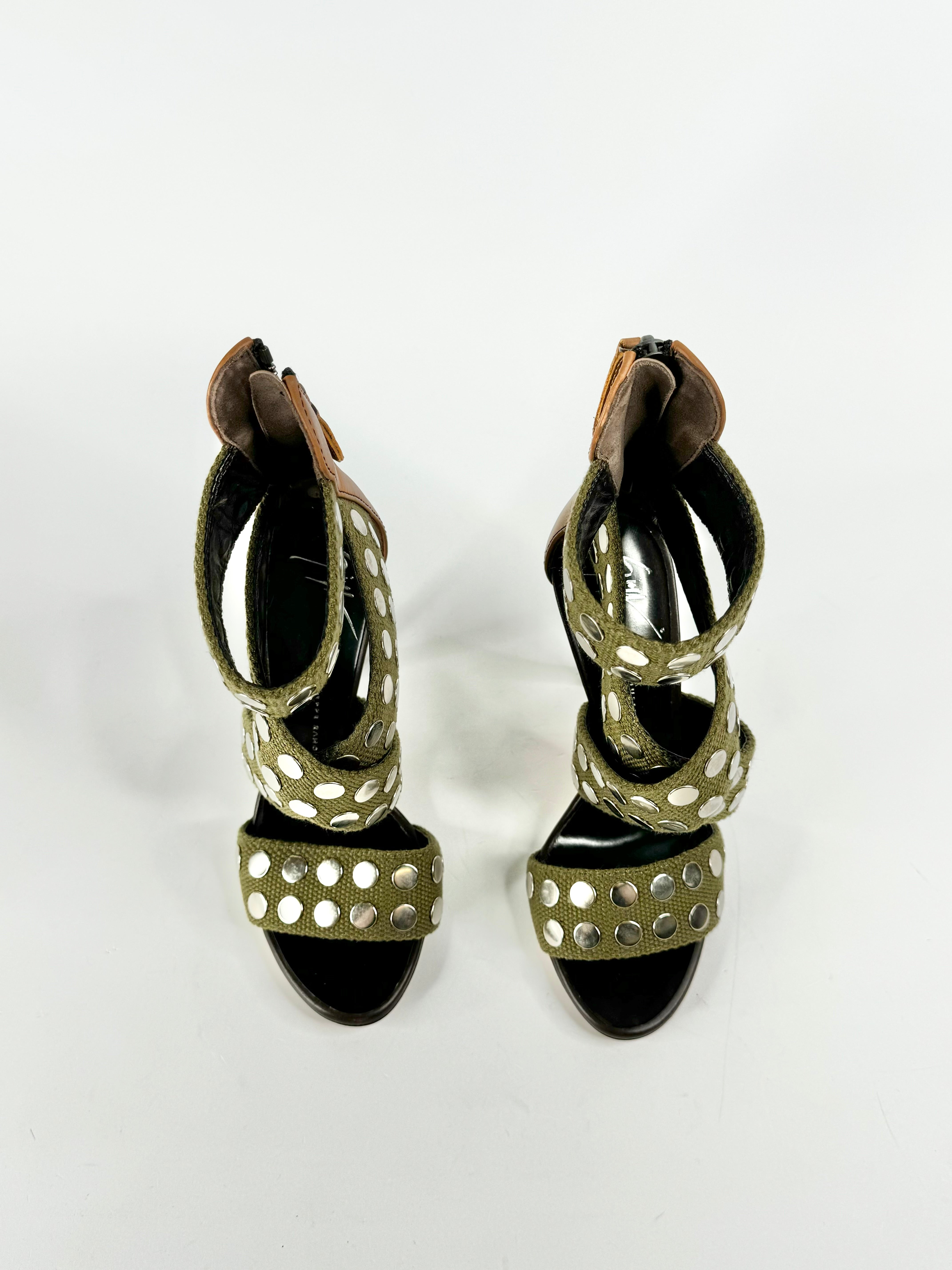 Giuseppe Zanotti Olive Green Stilettos - EU35.5