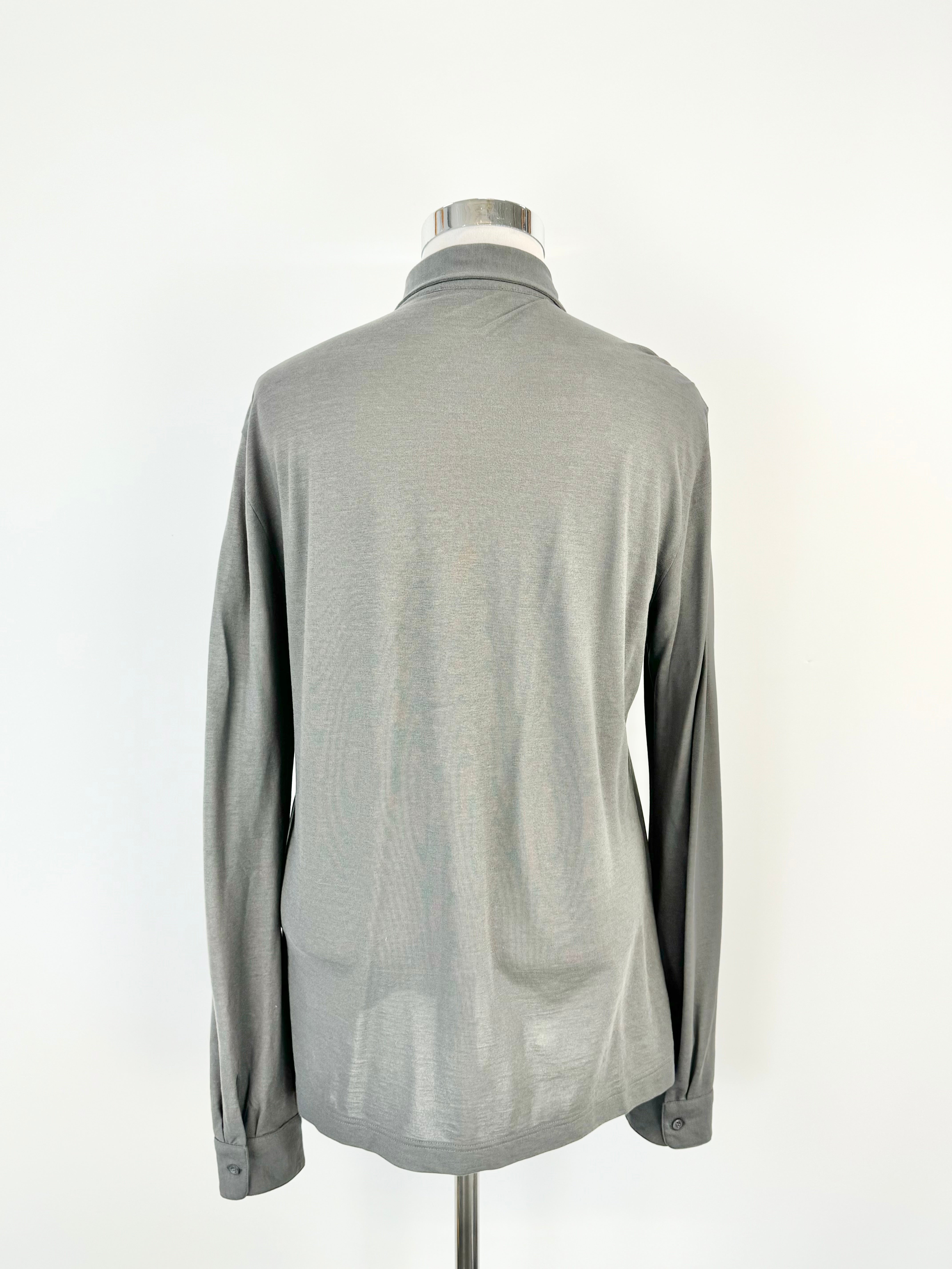 Zanone Stone Grey Polo Top - M