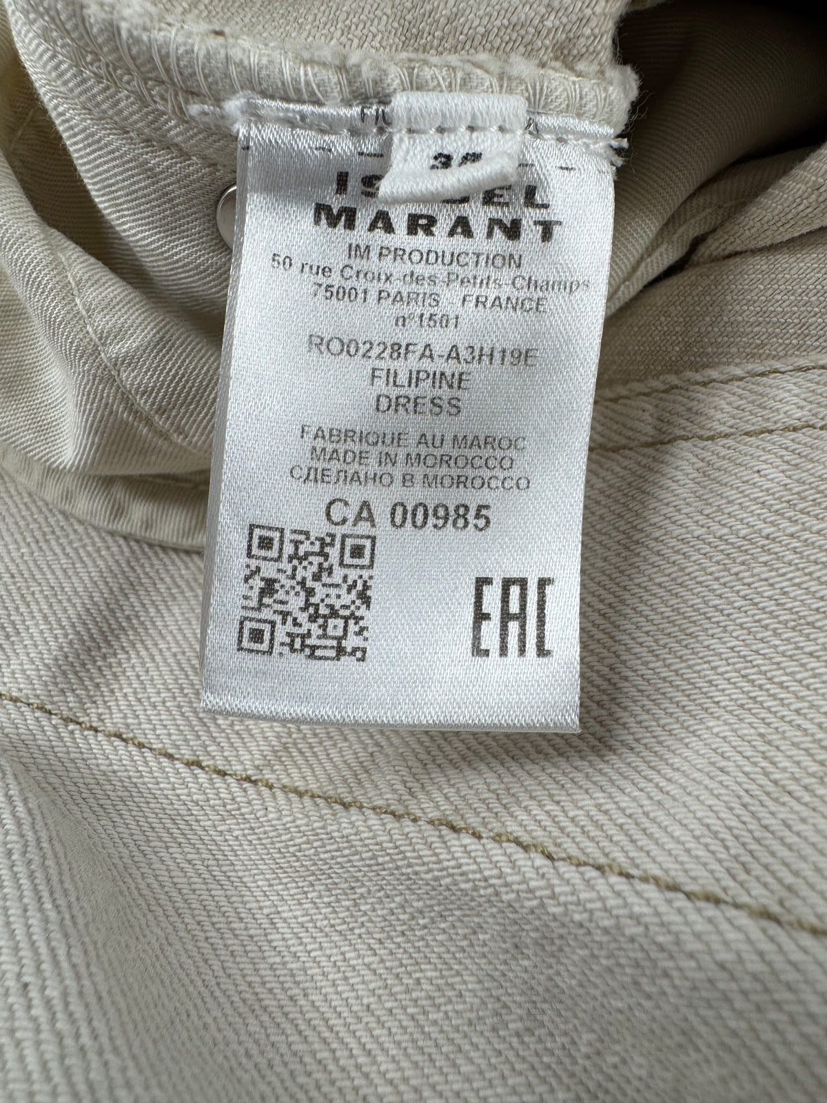 Isabel Marant Étoile Cream 'Filipine' Denim Dress - AU10