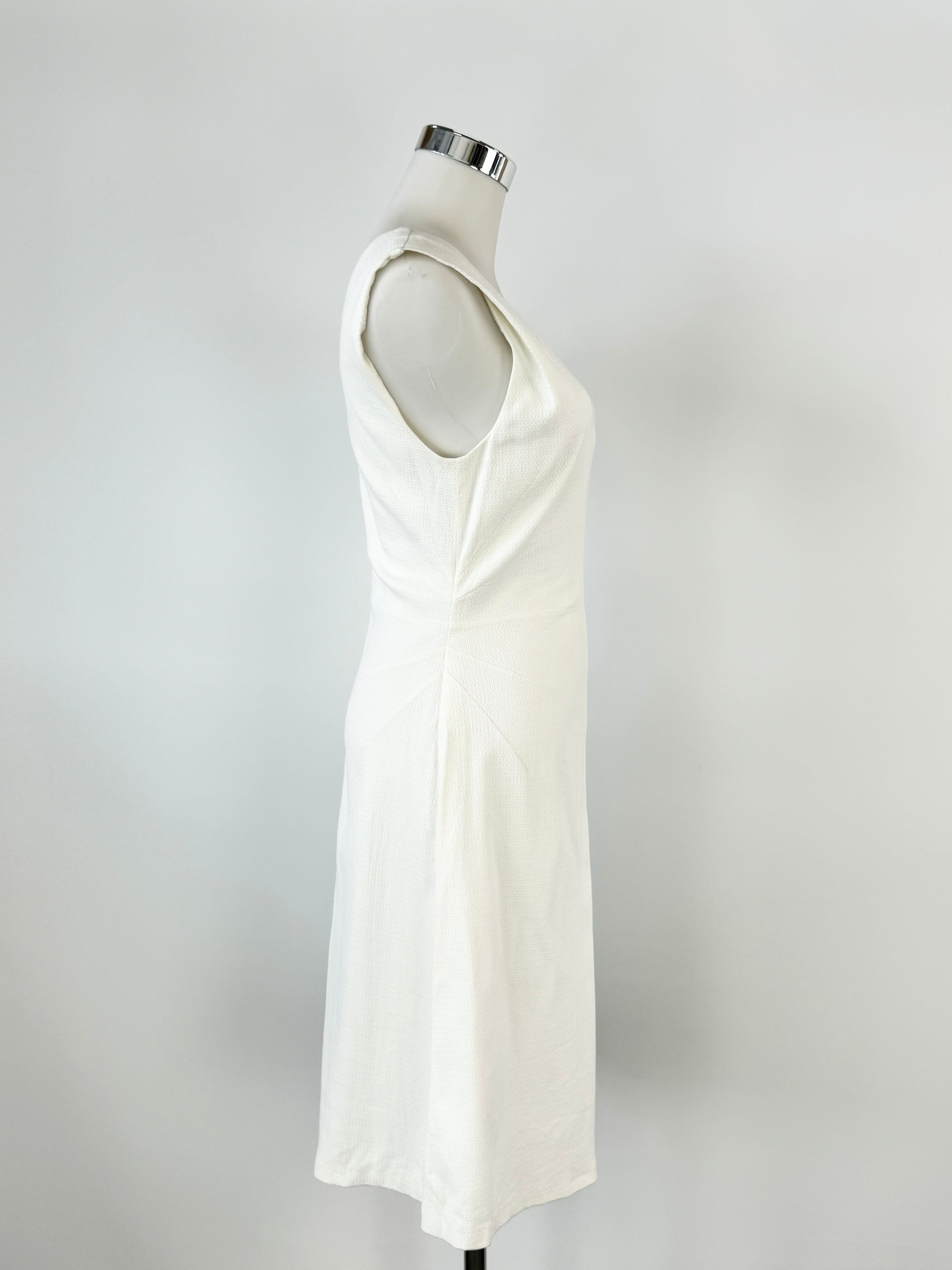 Reiss White Textured A-Line Dress - AU10
