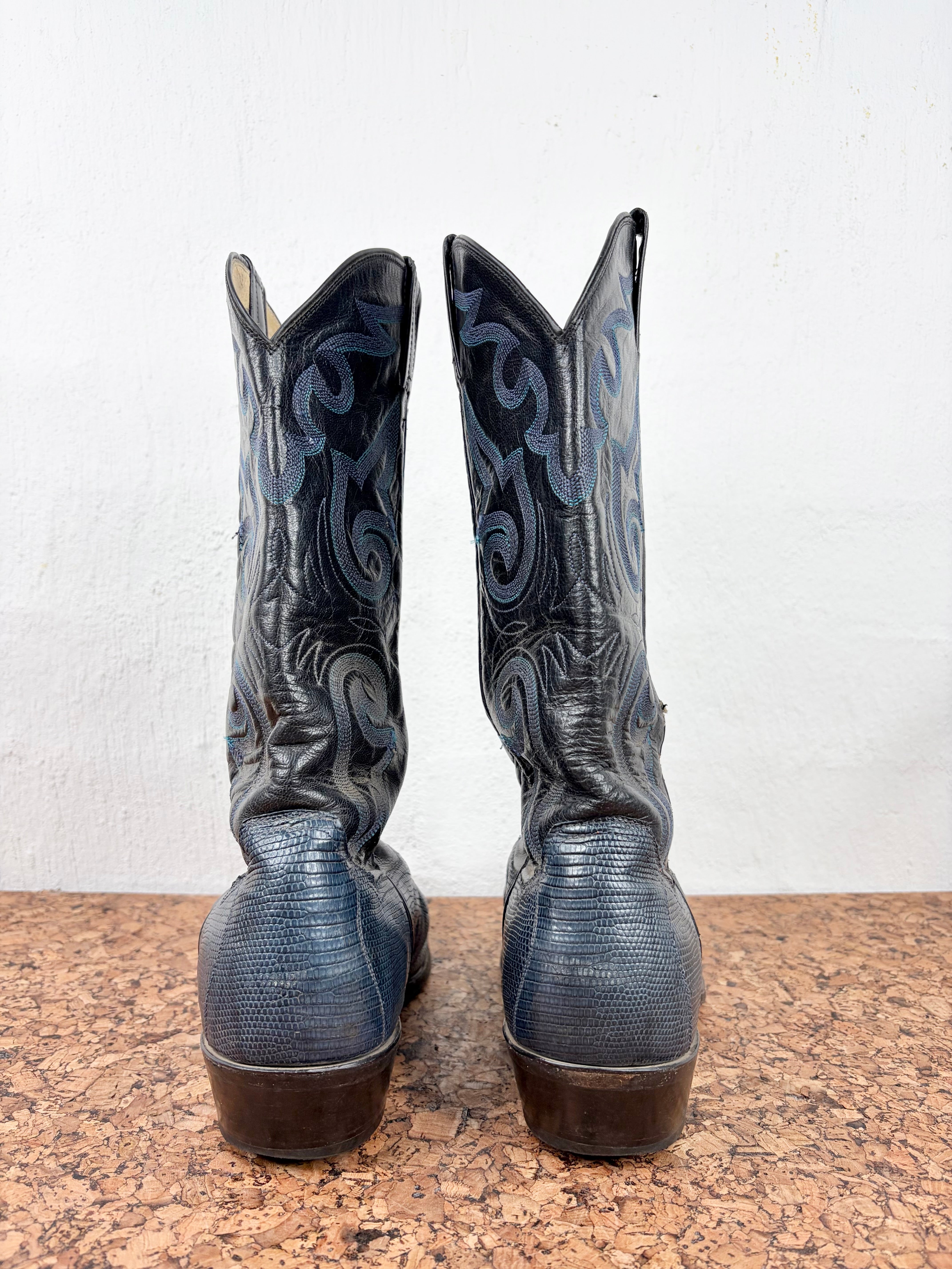 Vintage Panhandle Slim Black and Blue Cowboy Boots - EU39/40