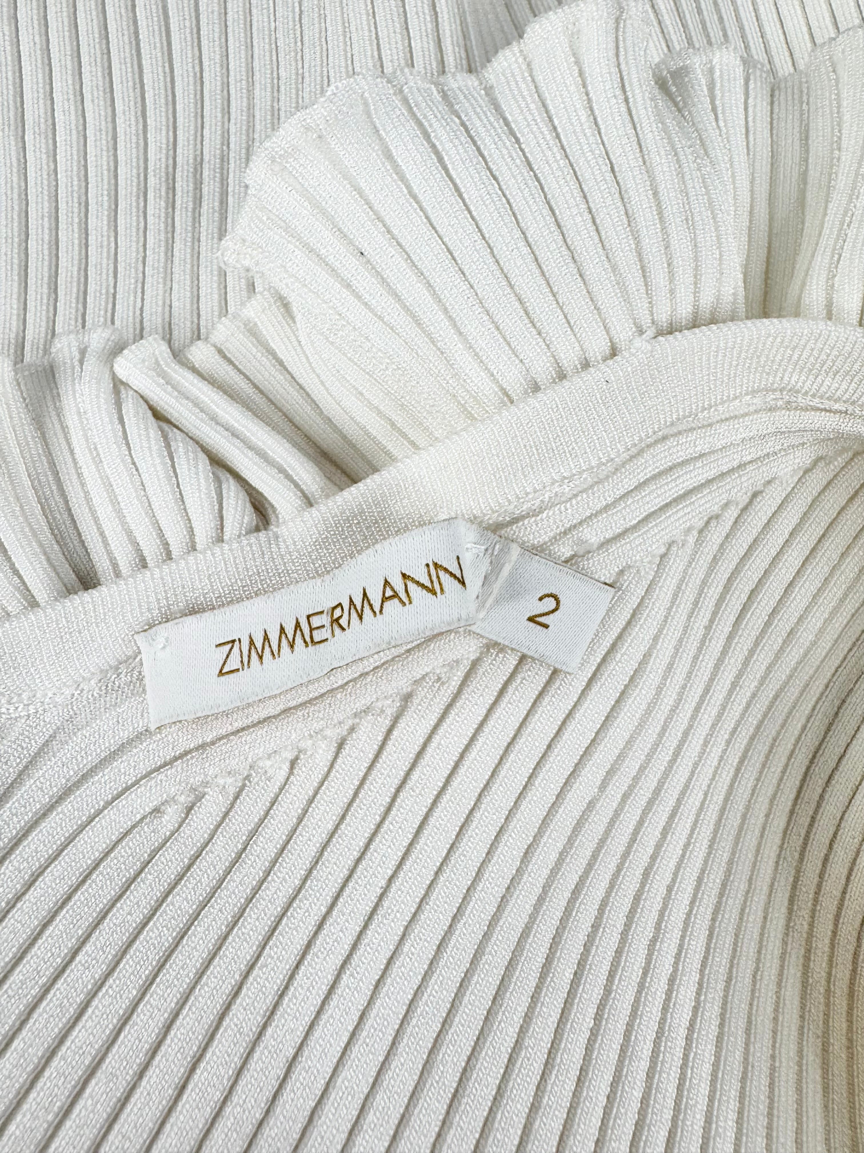 Zimmermann Cream 'Postcard' One Should Ruffle Trim Tank Top - AU10