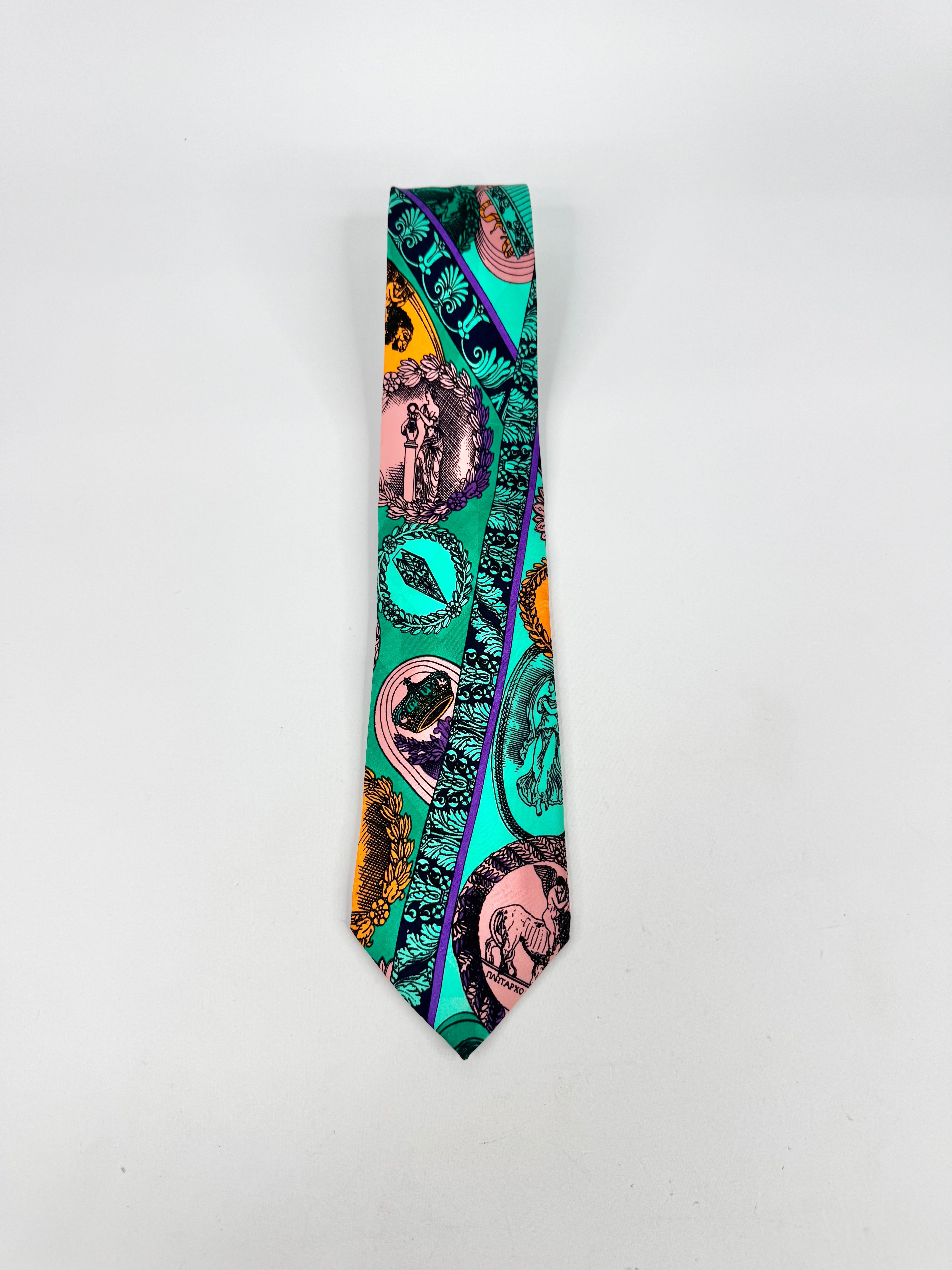 Gianni Versace Emerald Patterned Tie