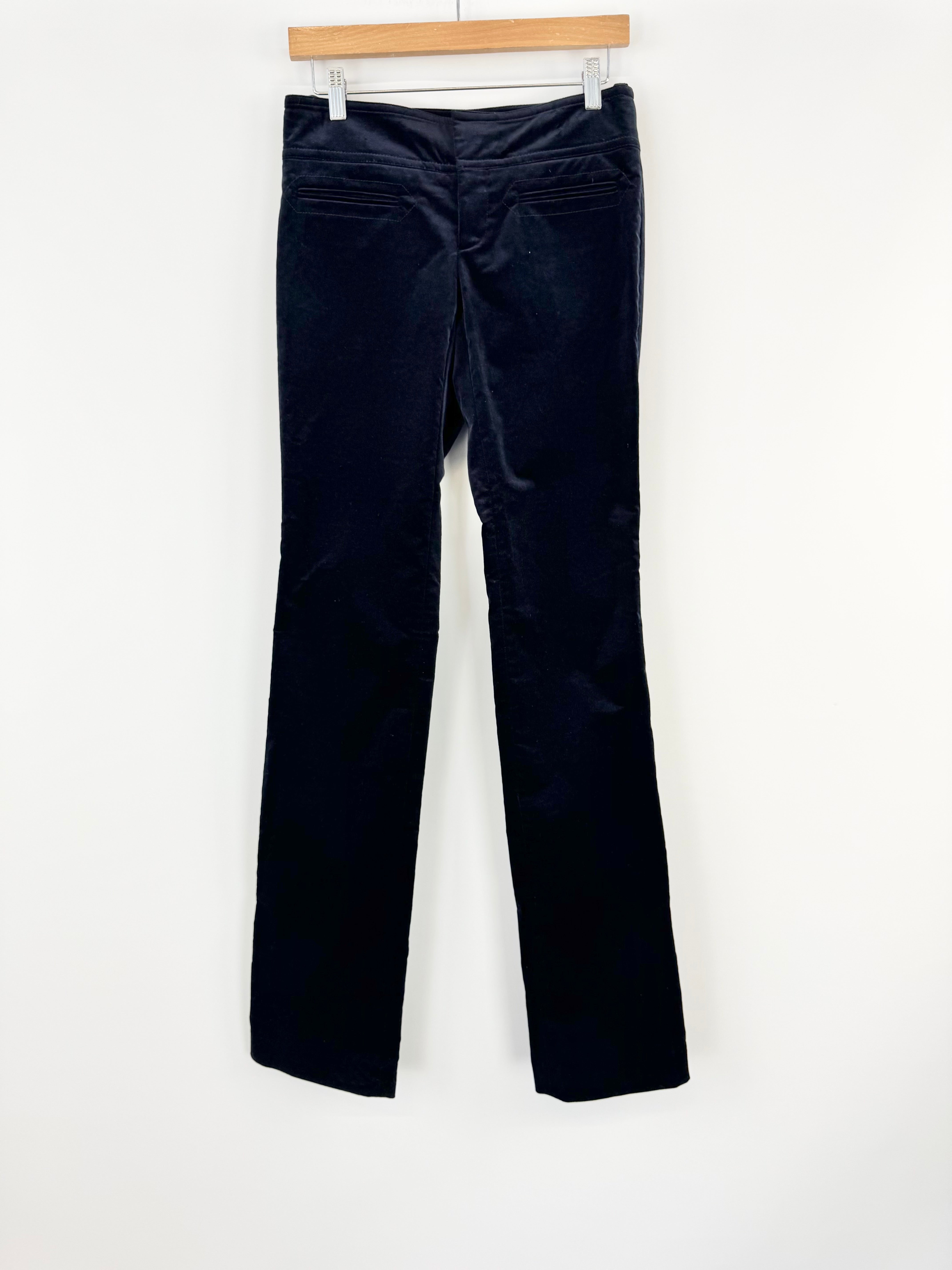 Gucci Black Velvet Horsebit Slacks - AU8/10