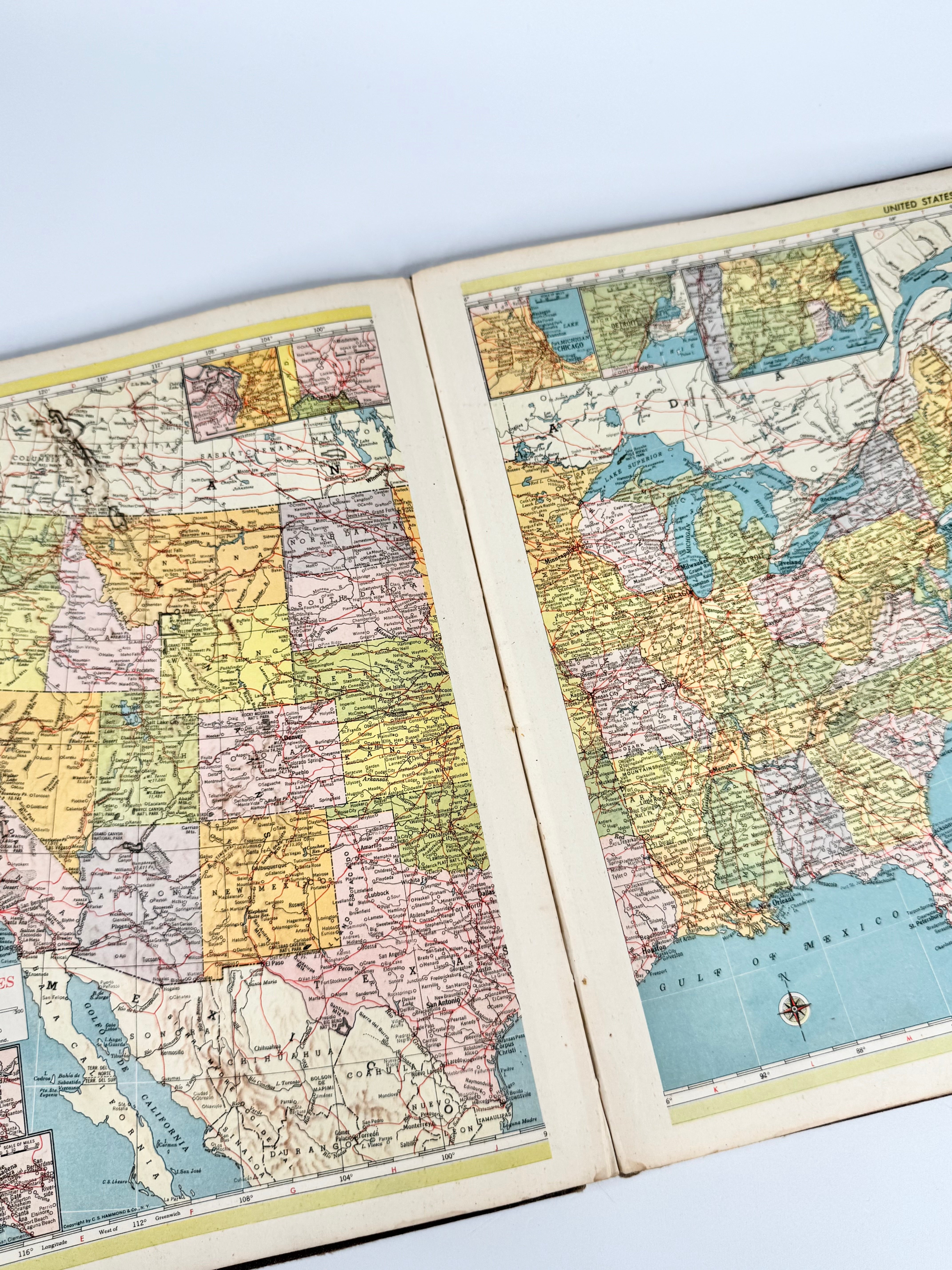 Vintage 1955 The New Elizabethan World Atlas Illustrated