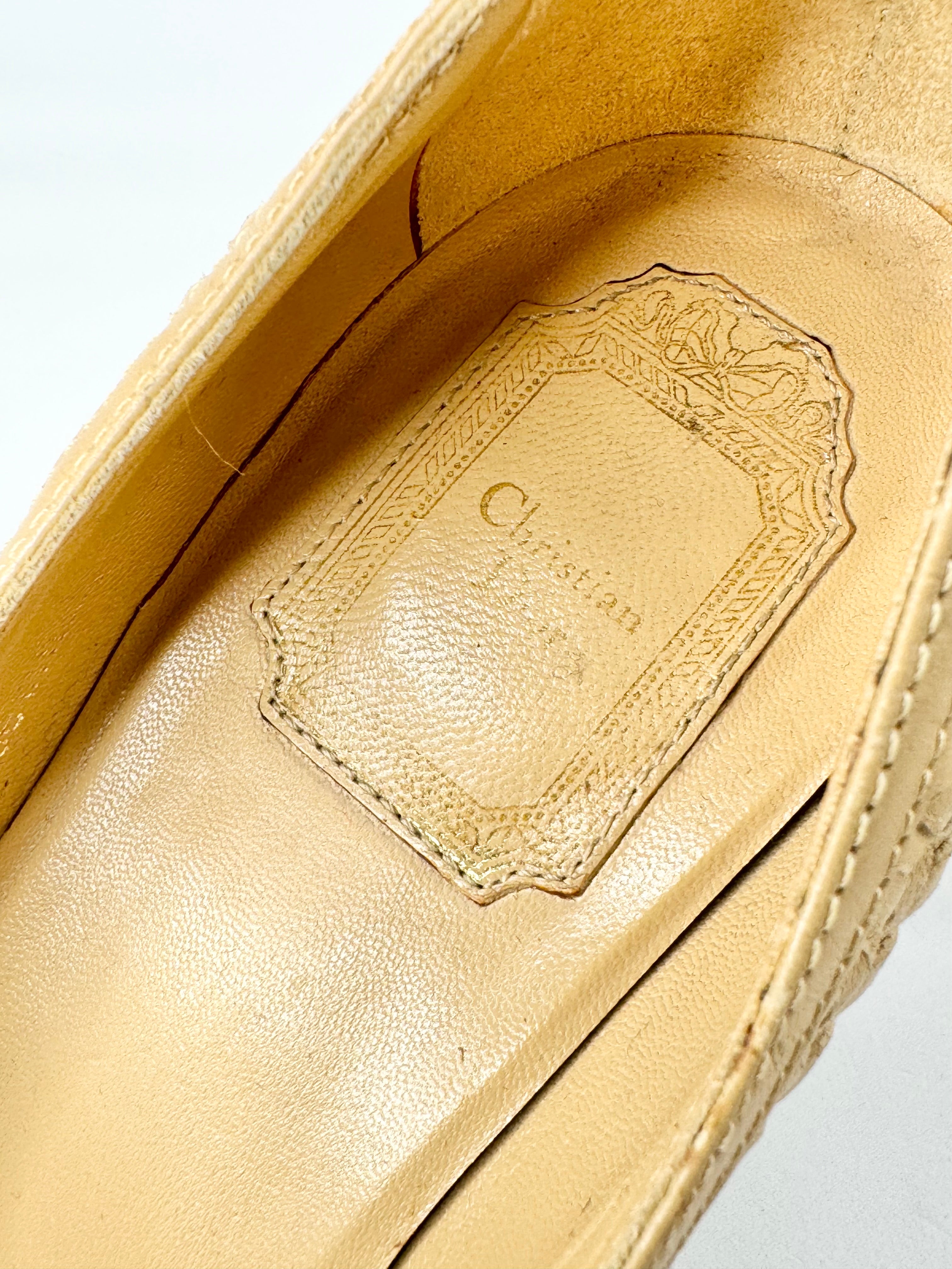 Christian Dior Wheaten Woven Stilettos - EU37.5