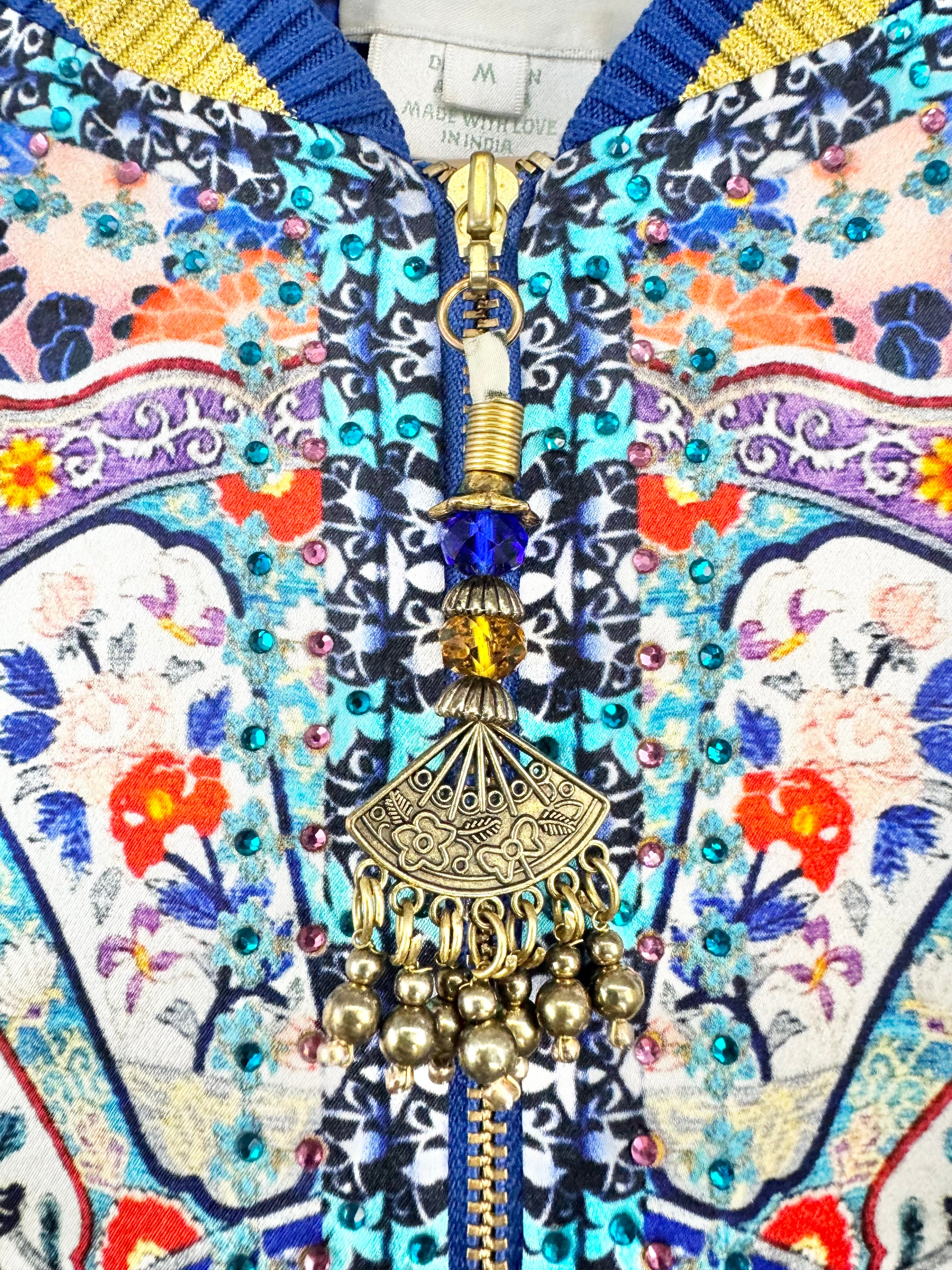 Camilla Blue 'Saturn Sister' Silk Bomber Jacket - AU10/12