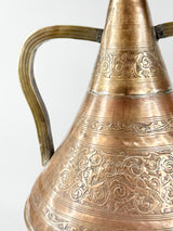 Large Engraved Copper & Brass Vase