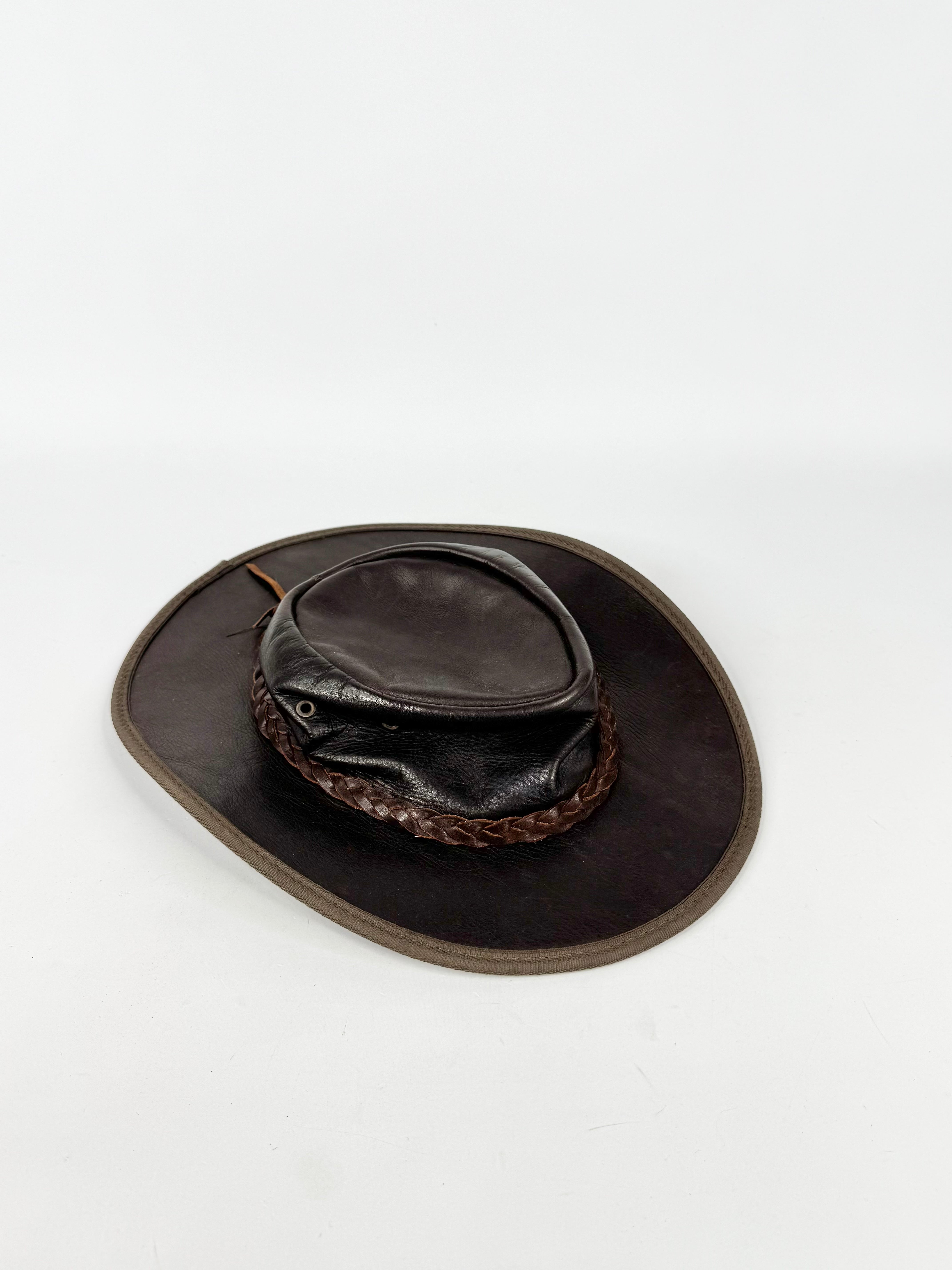 Bahmah Umber Leather Hat - M