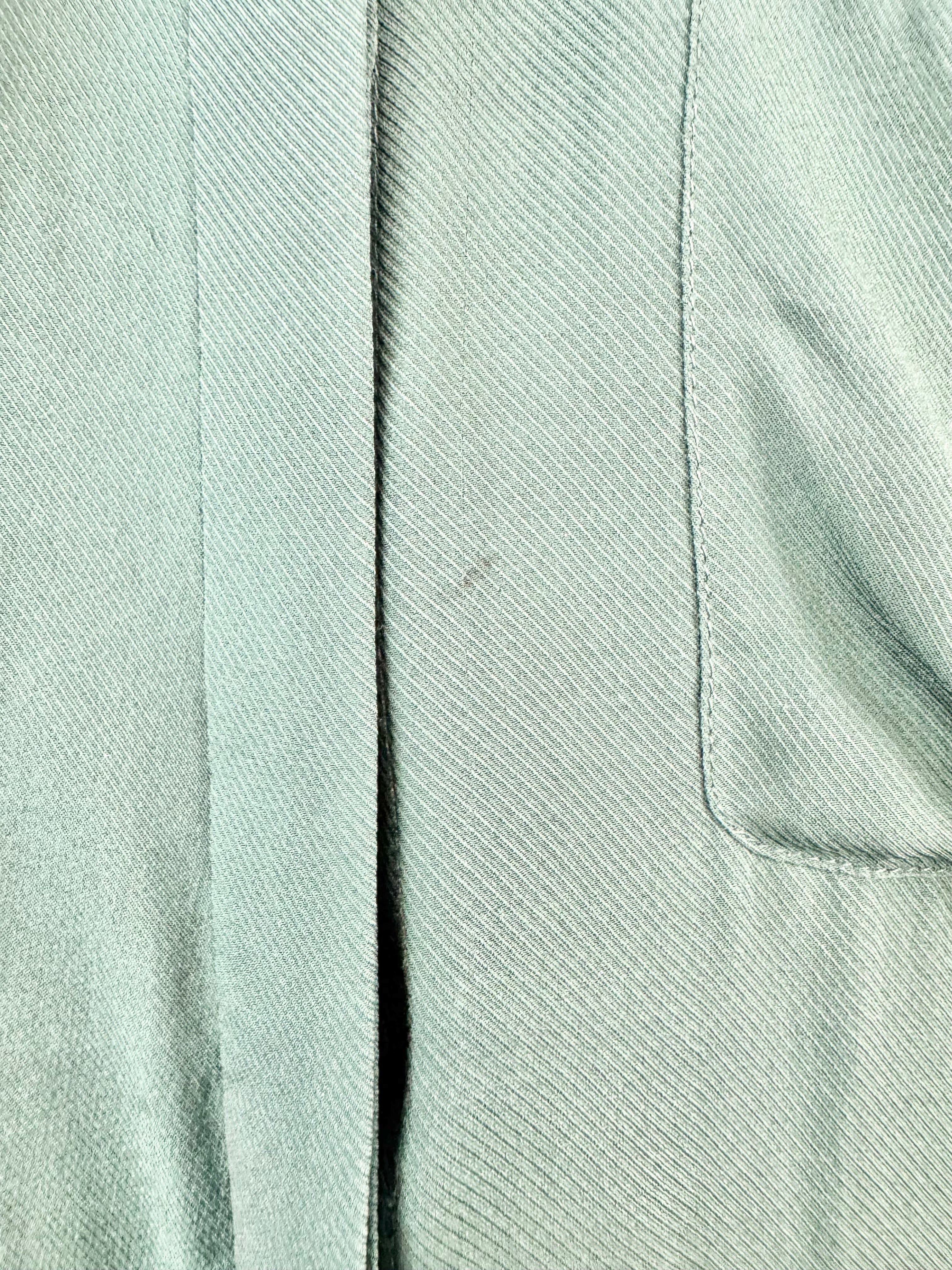 Husk Green Silk Long Sleeve Blouse - AU12