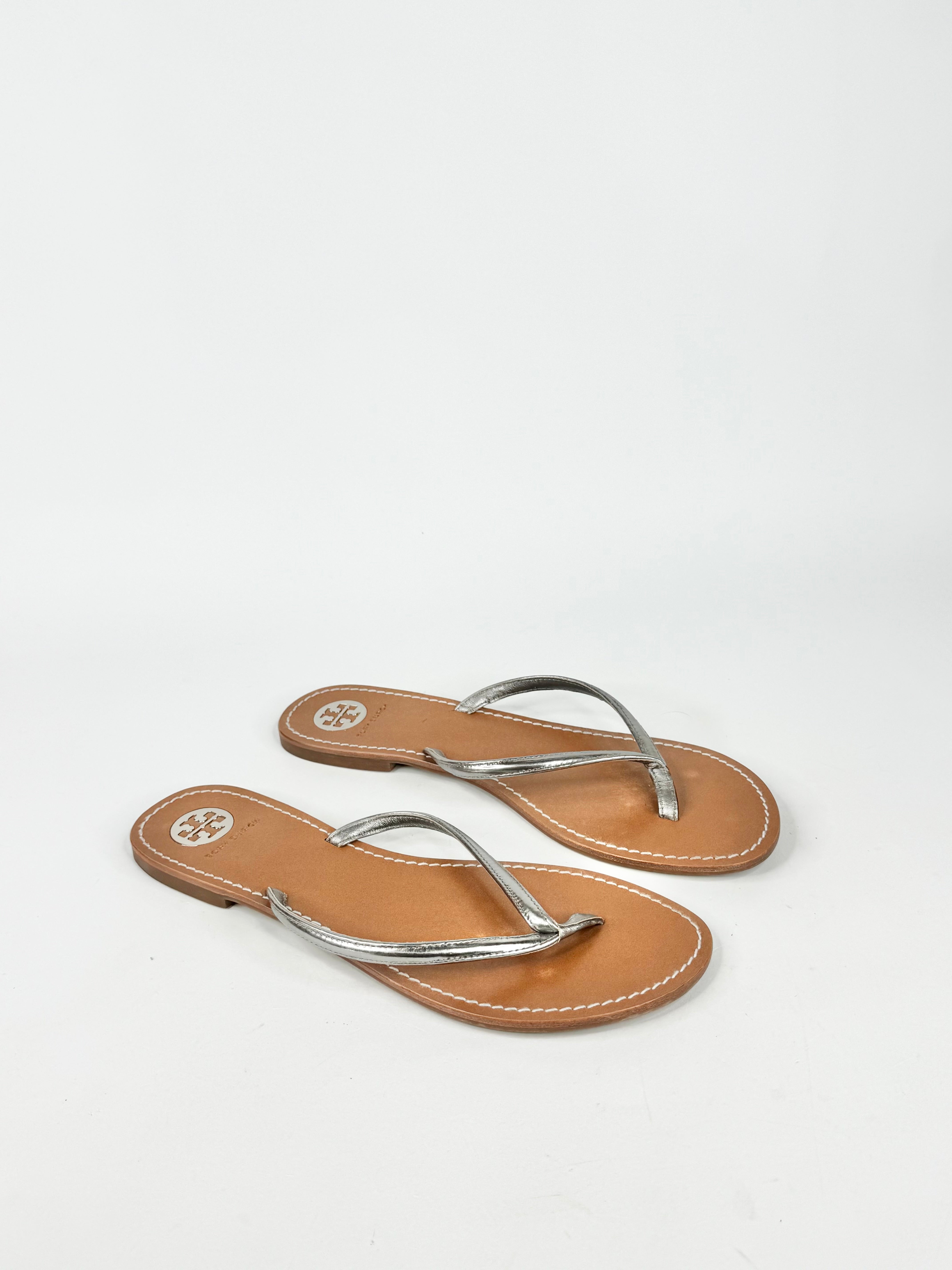 Tory Burch Silver Thongs - EU41