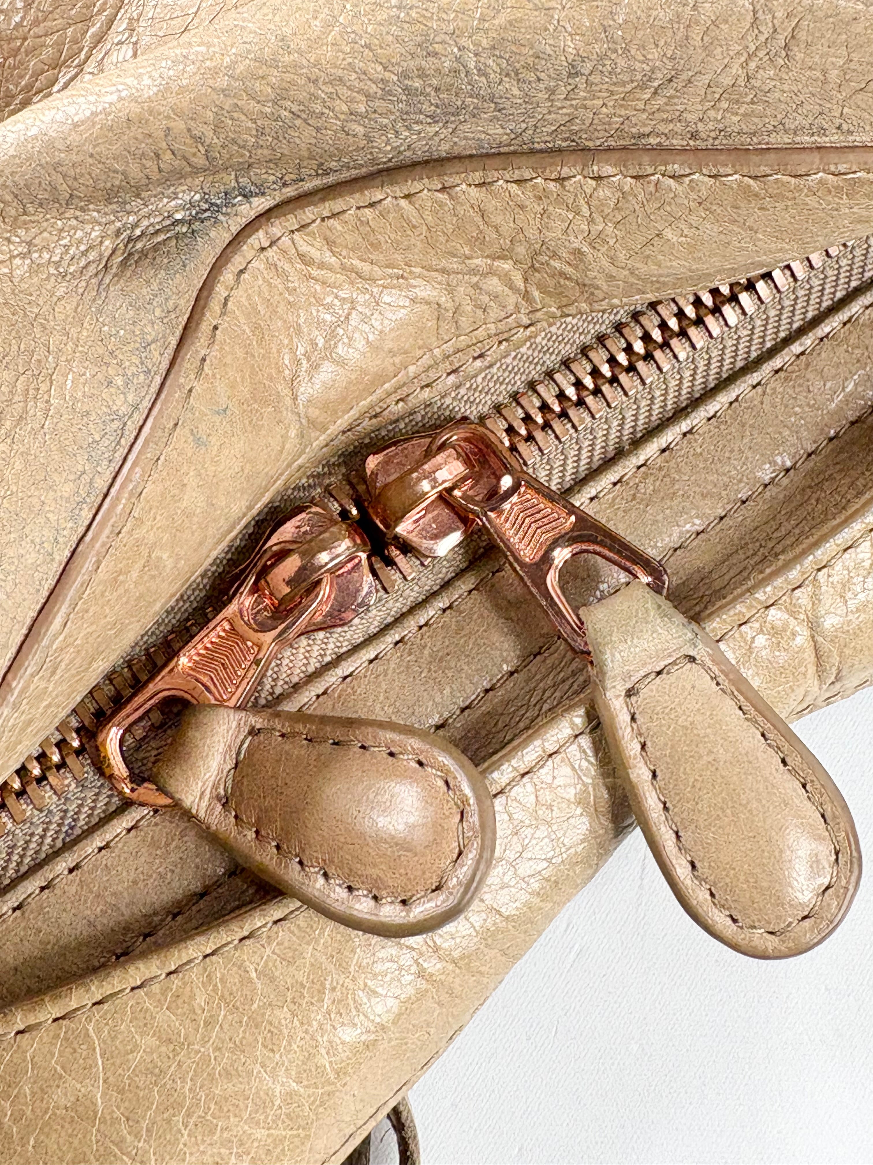Balenciaga Beige Leather 'Giant 21' Handbag