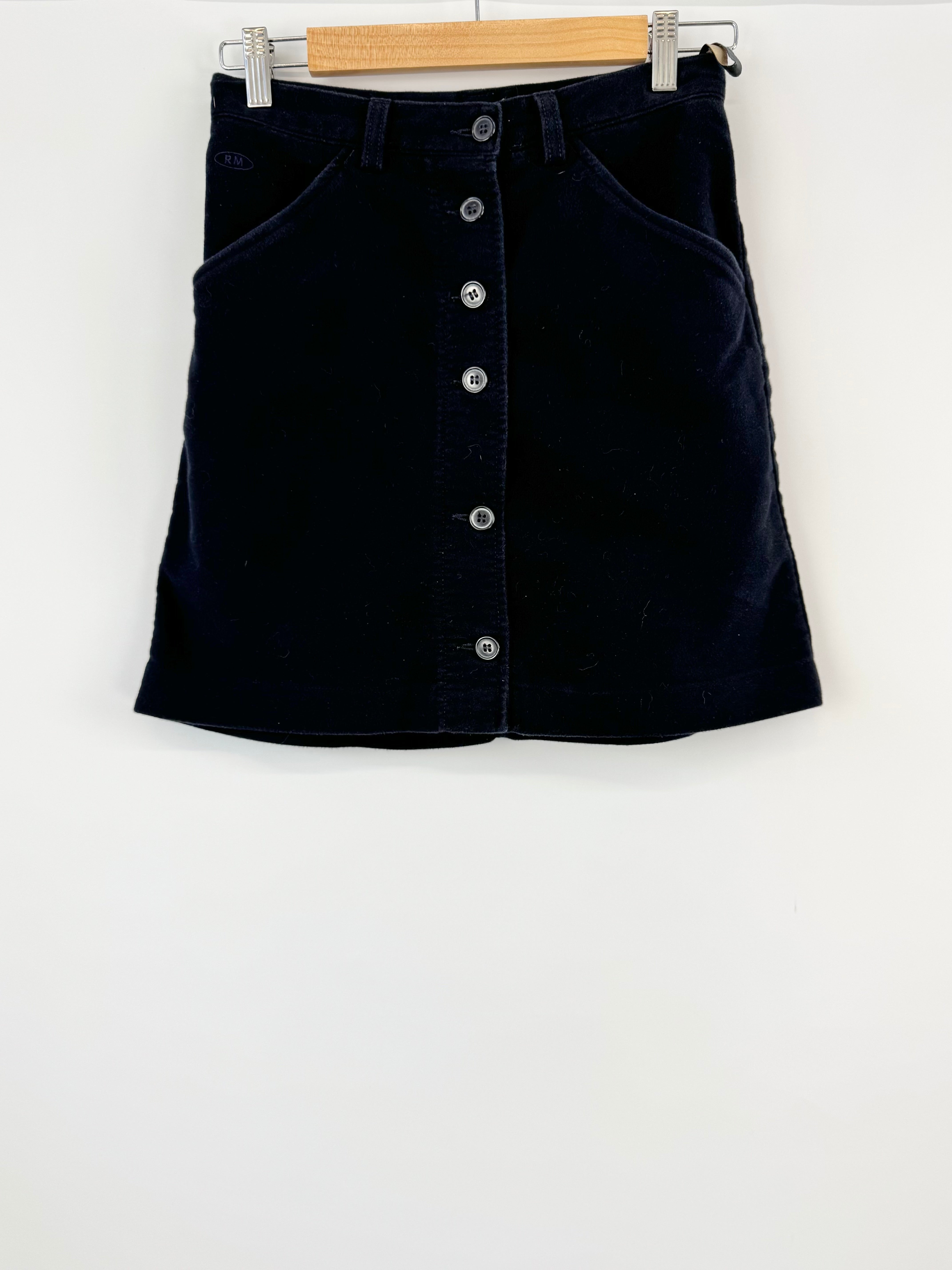 R.M. Williams Dark Blue Buttoned Mini Skirt - AU10