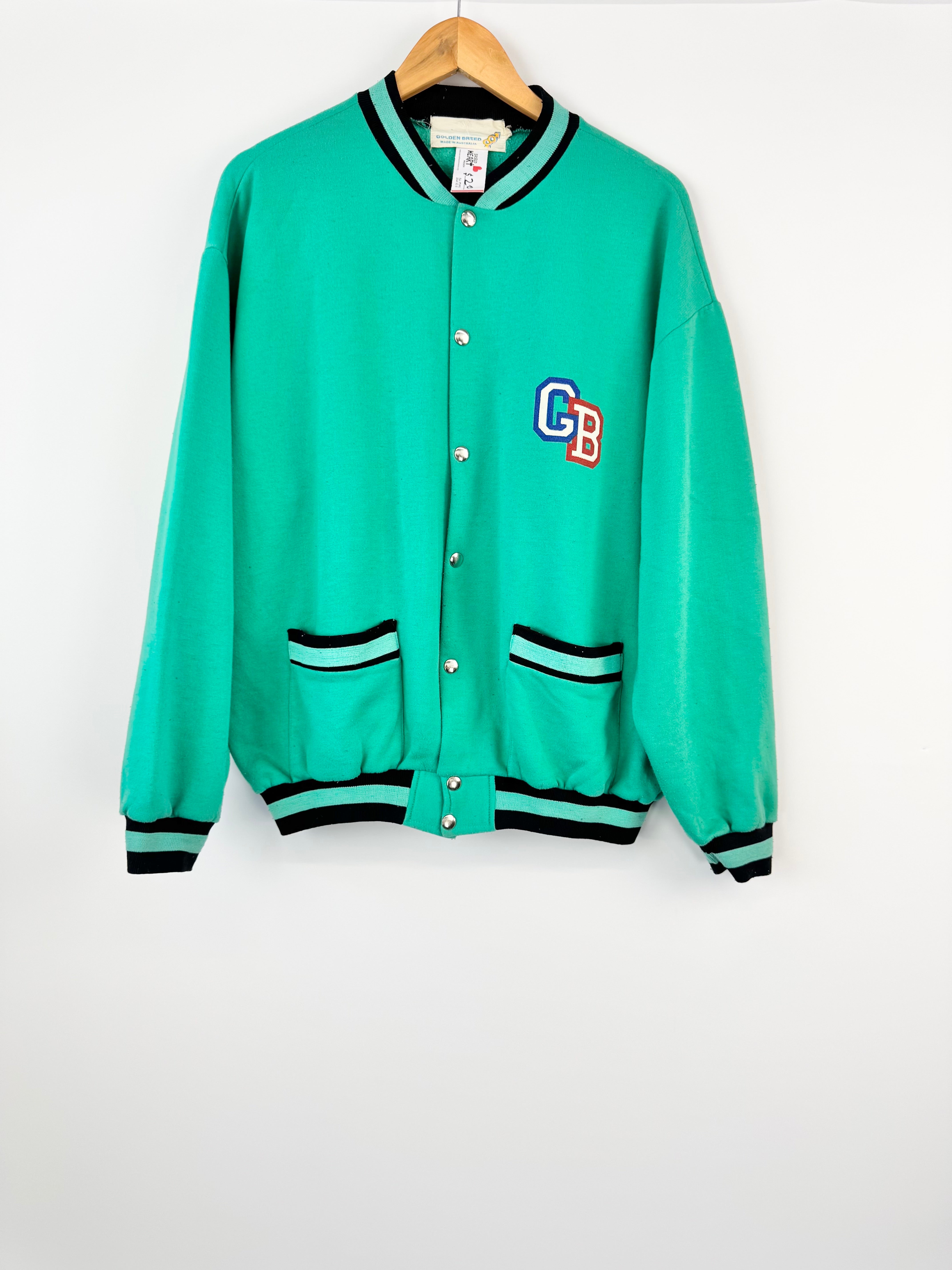 Vintage Golden Breed Teal Sports Jumper - L
