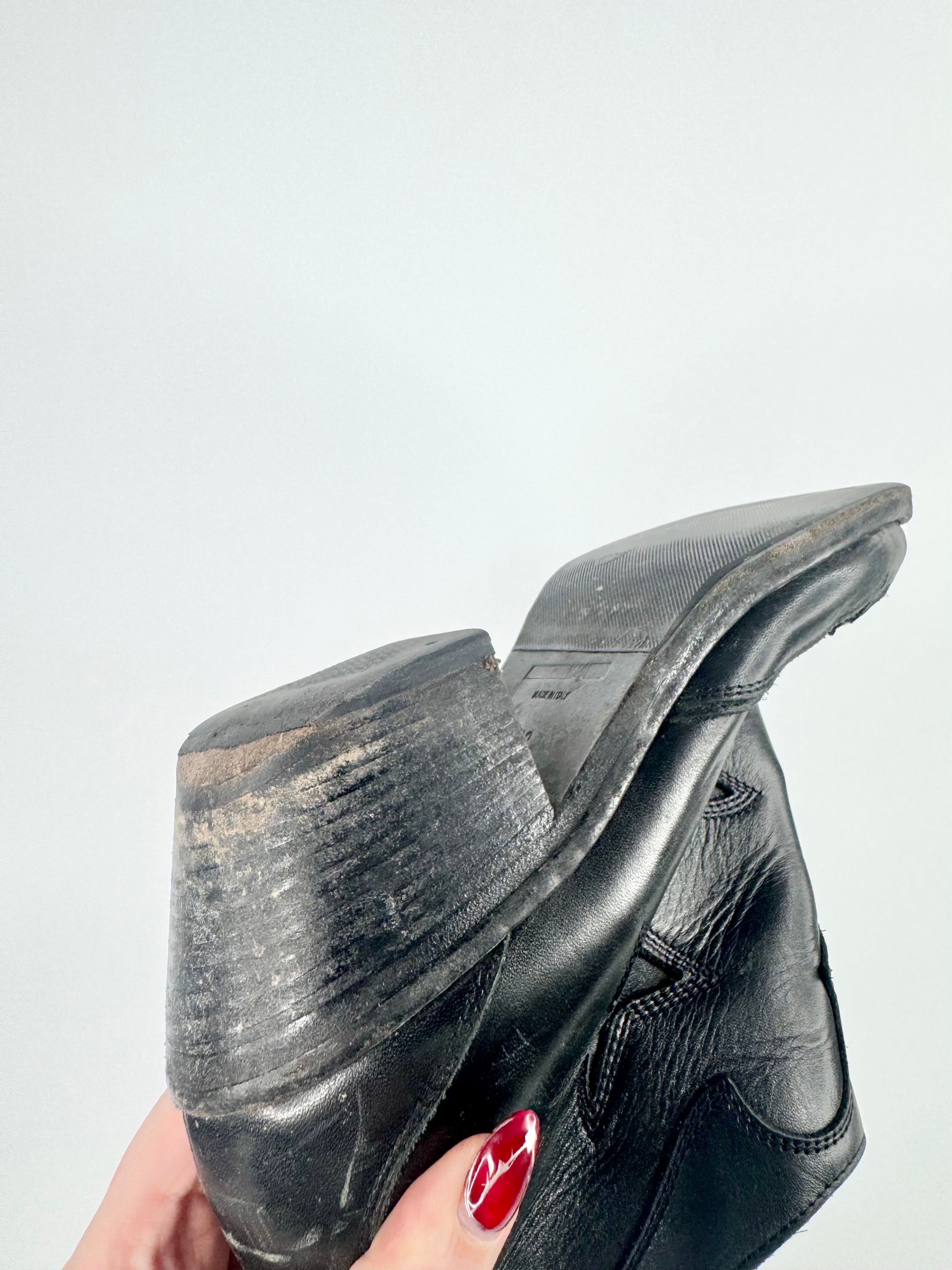 McQ Black Moon & Stars Cowboy Ankle Boots - EU39