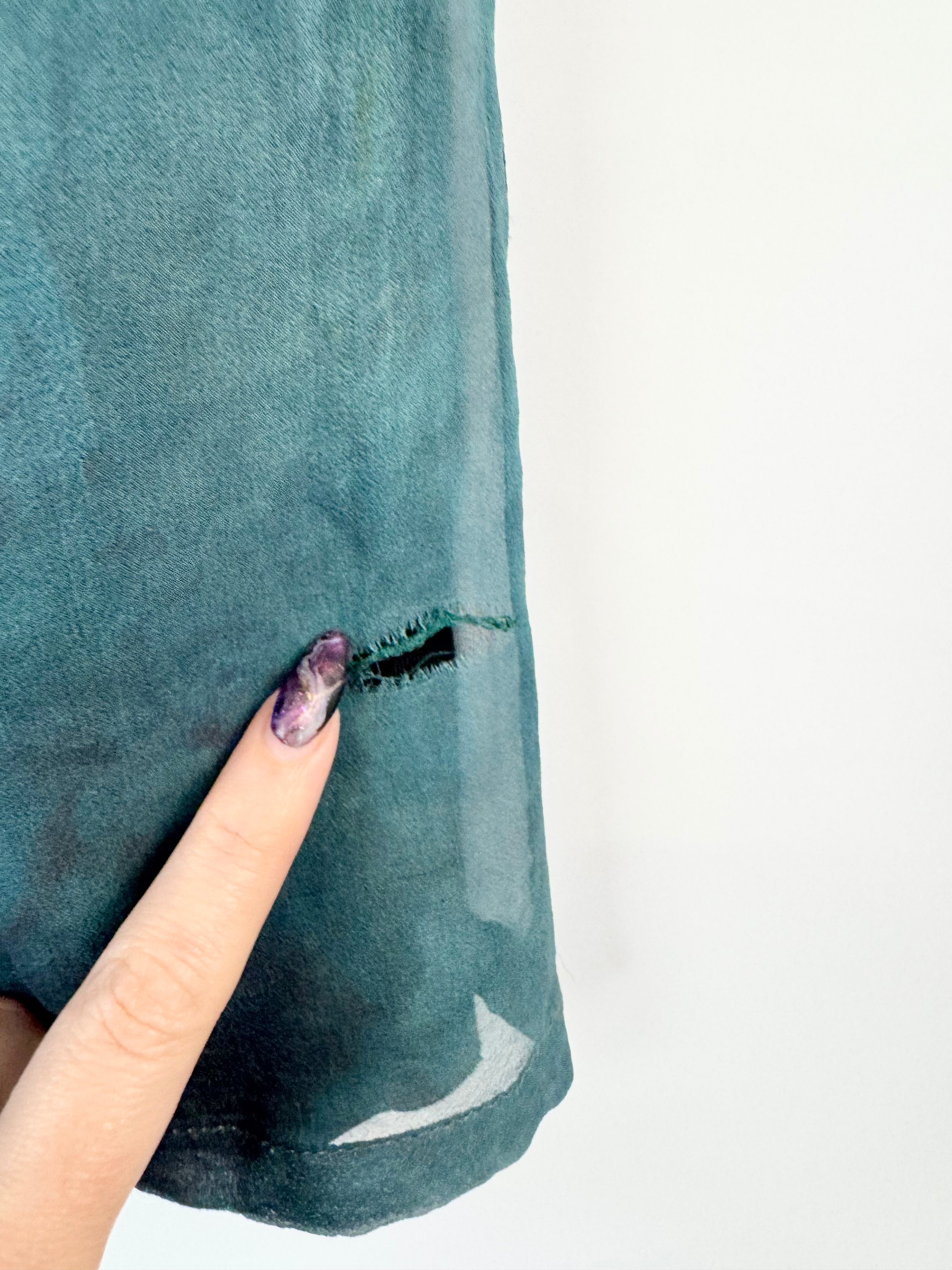 Scanlan Theodore Teal Tie Dye Silk Top - AU10