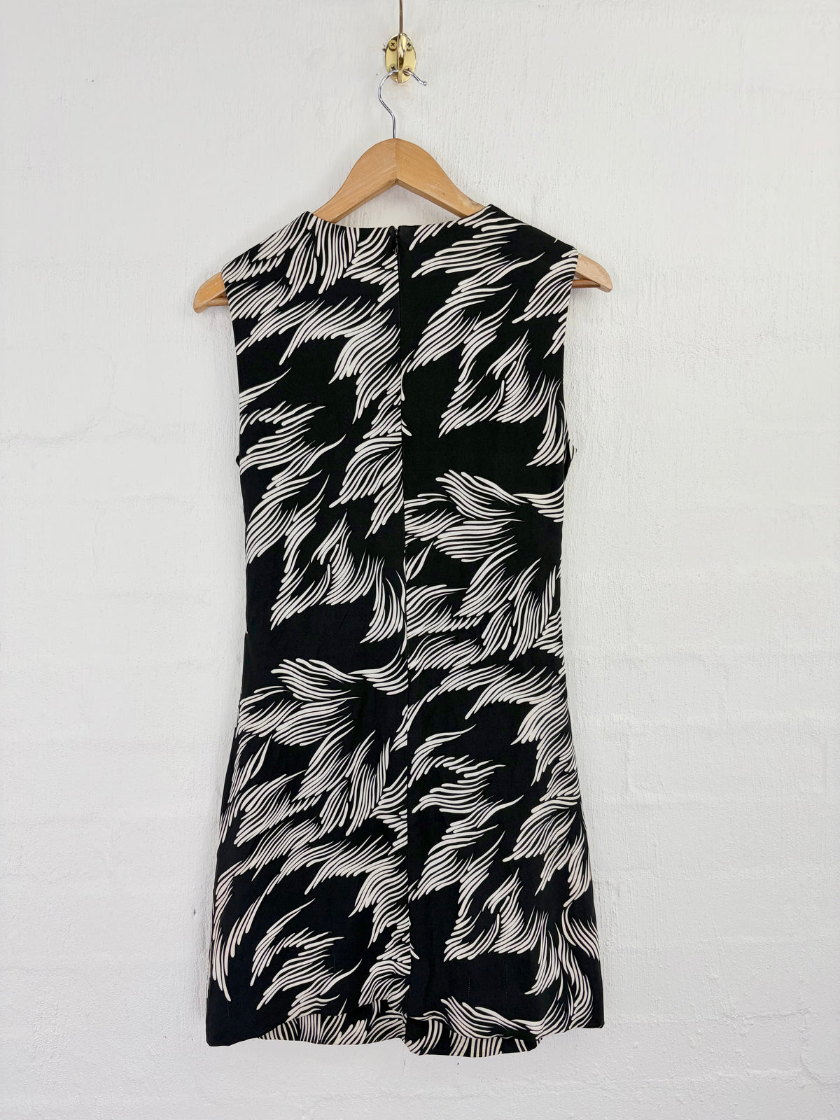 Victoria Beckham Black & Whtie Patterned Midi Dress - AU10