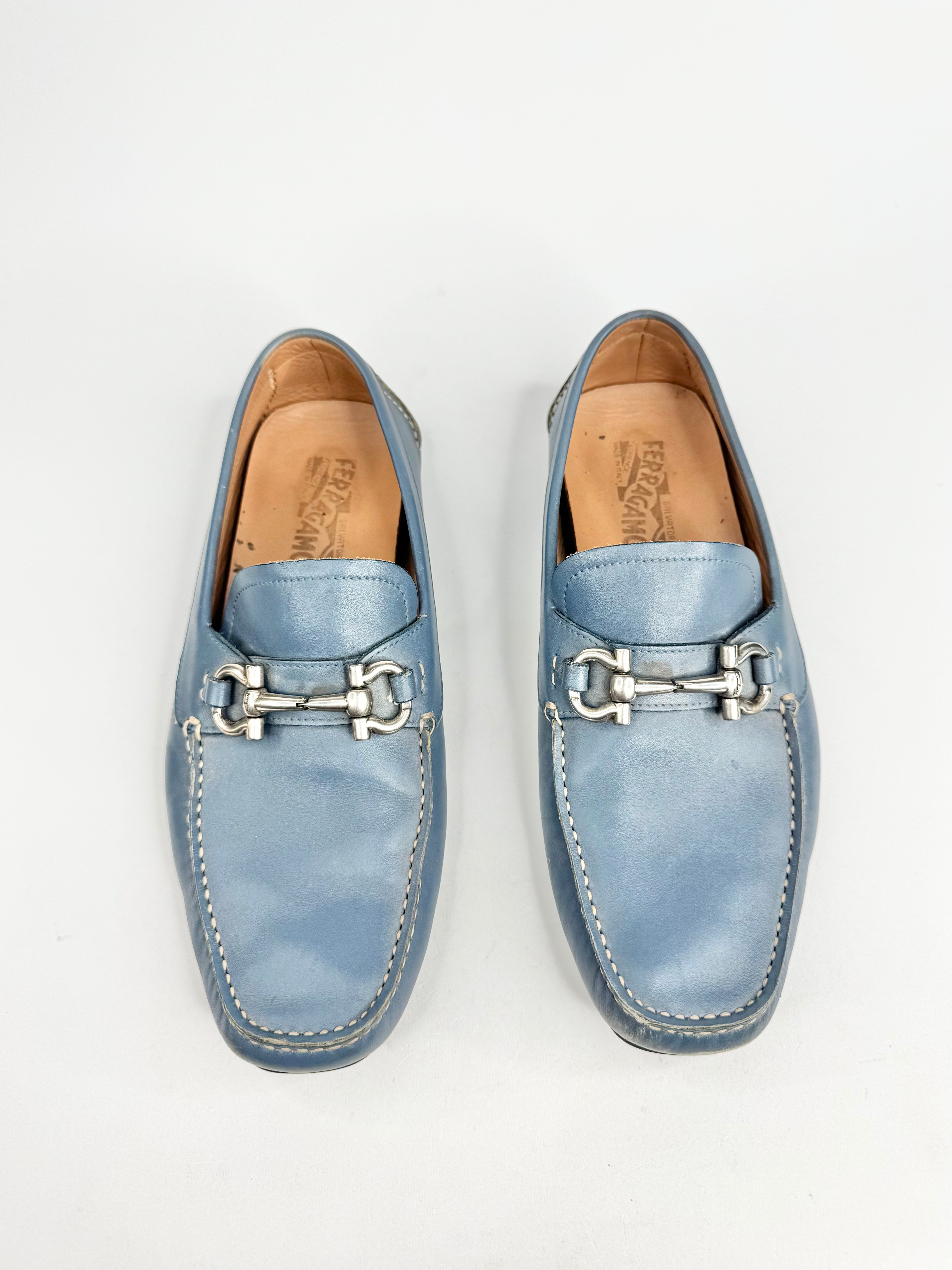 Salvatore Ferragamo Blue Horsebit Loafers - EU 8.5