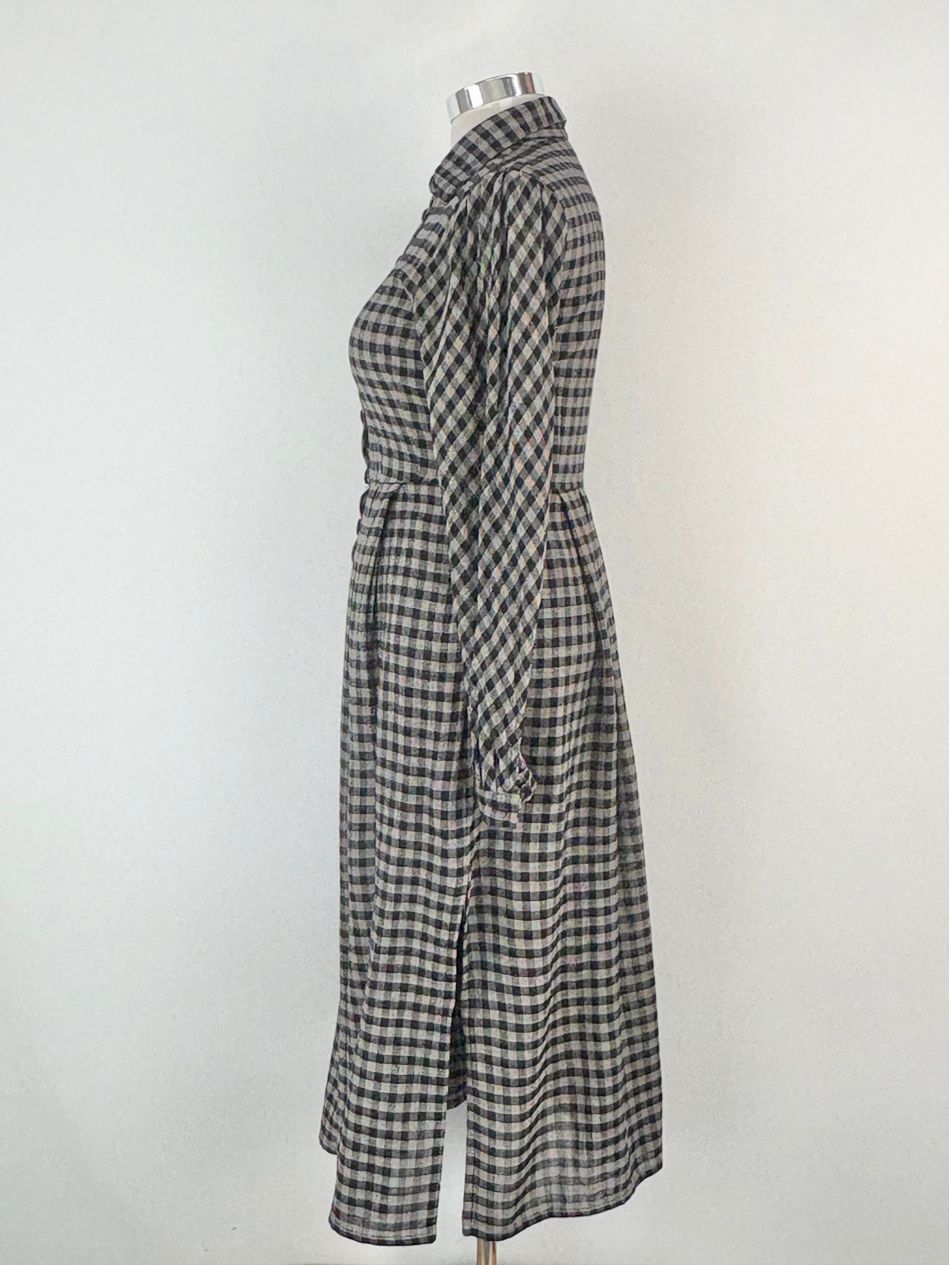Ivano Boni Black & White Checked Long-Sleeve Dress - AU12