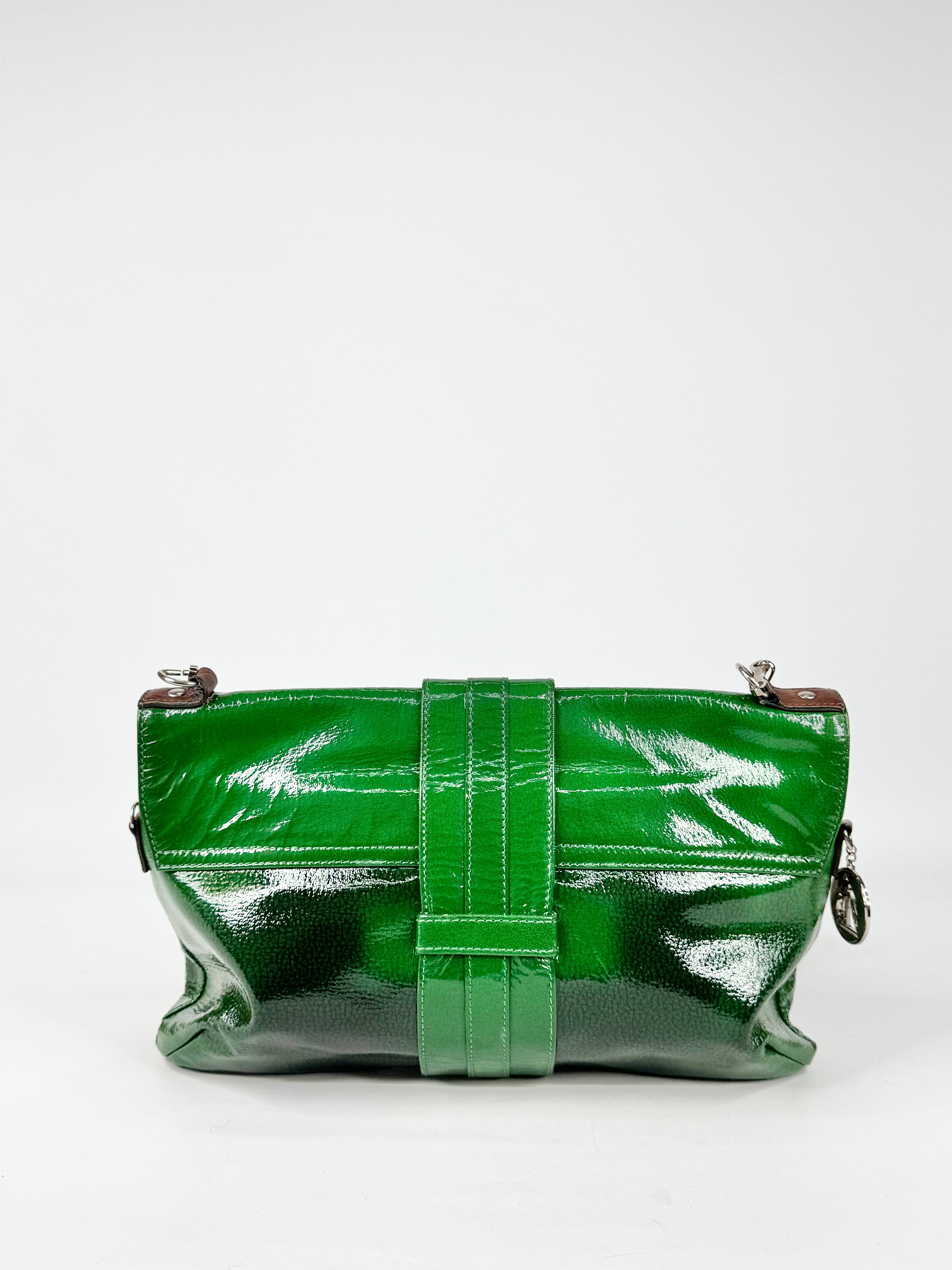 Lanvin Emerald Green Patent Leather Shoulder Bag