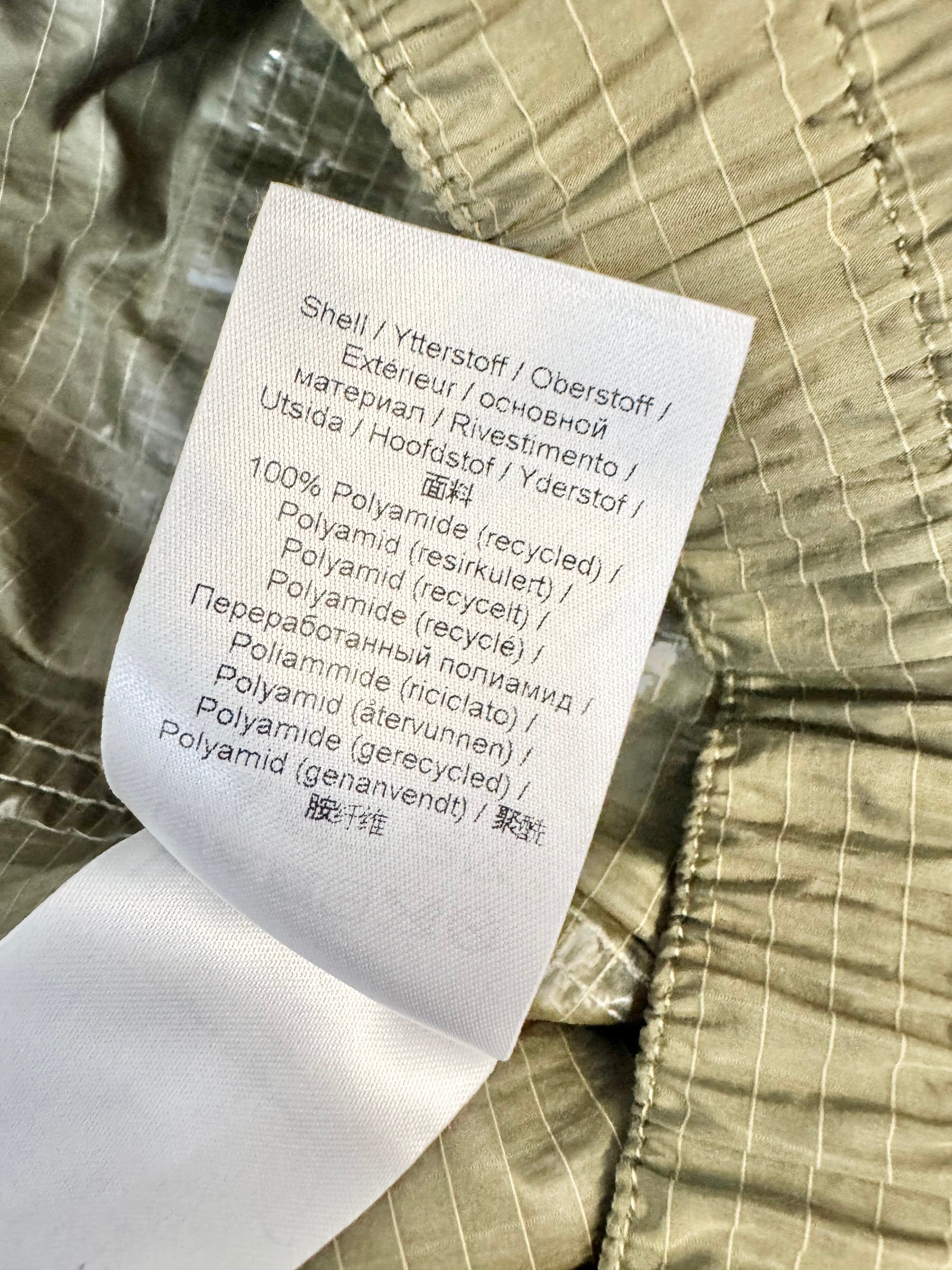 Ganni Khaki Crinkle Grid Pattern Tracksuit Pants - AU10/12