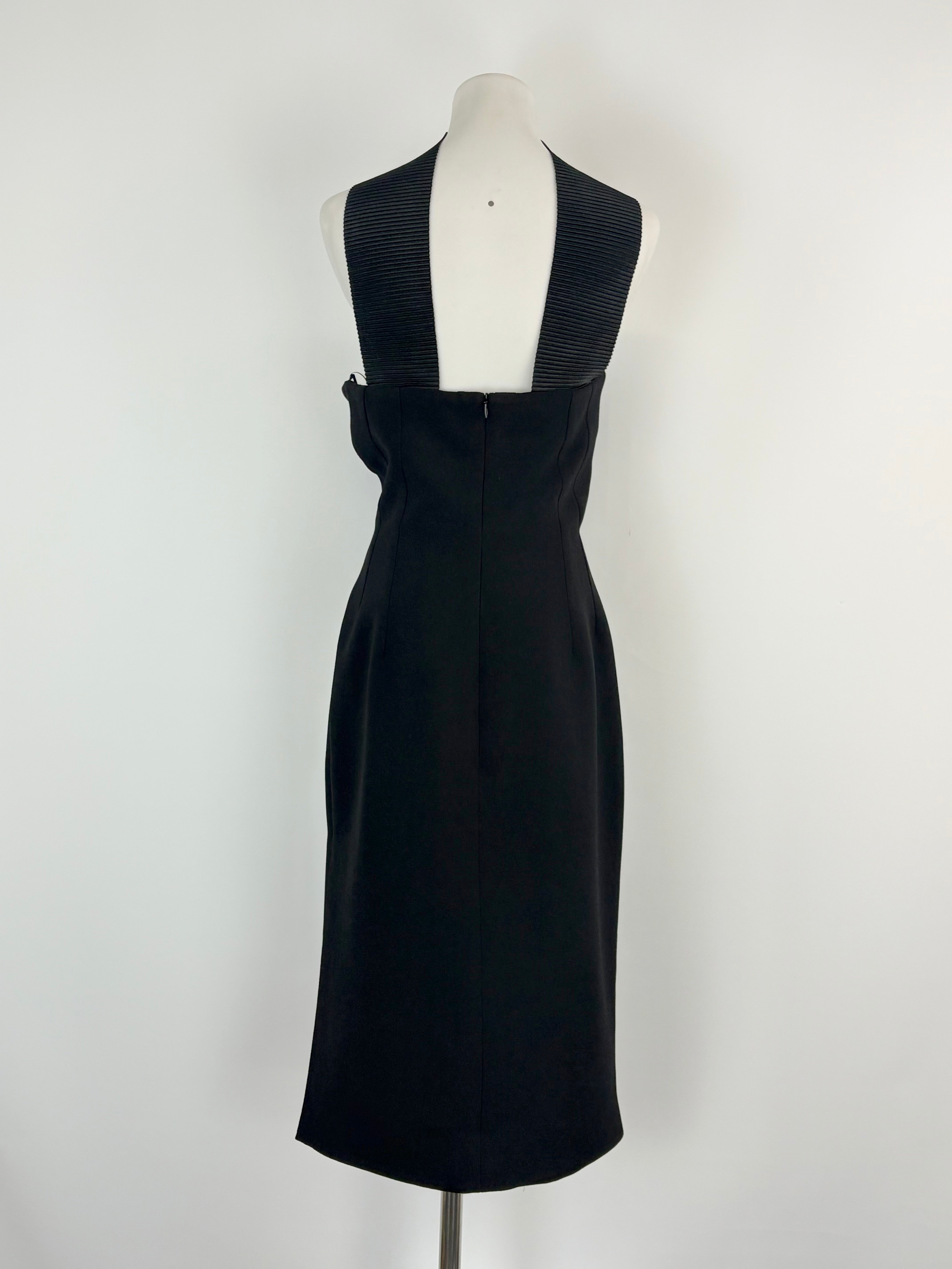 Christopher Esber Black Reverse-Halter Neck Midi Dress - AU10