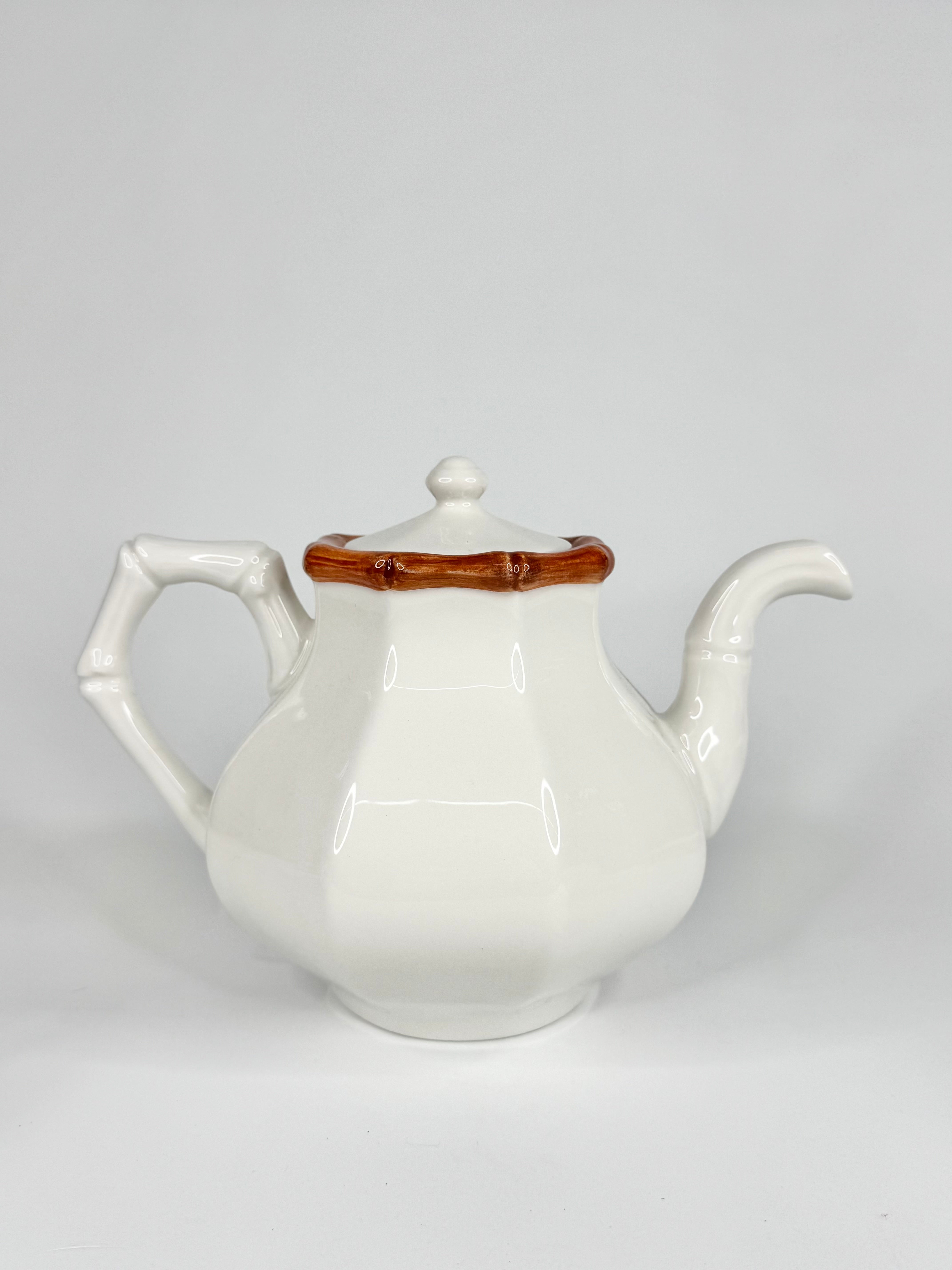 Este Ceramiche for Moda Domus Italian Made Bamboo Pattern Tea Set