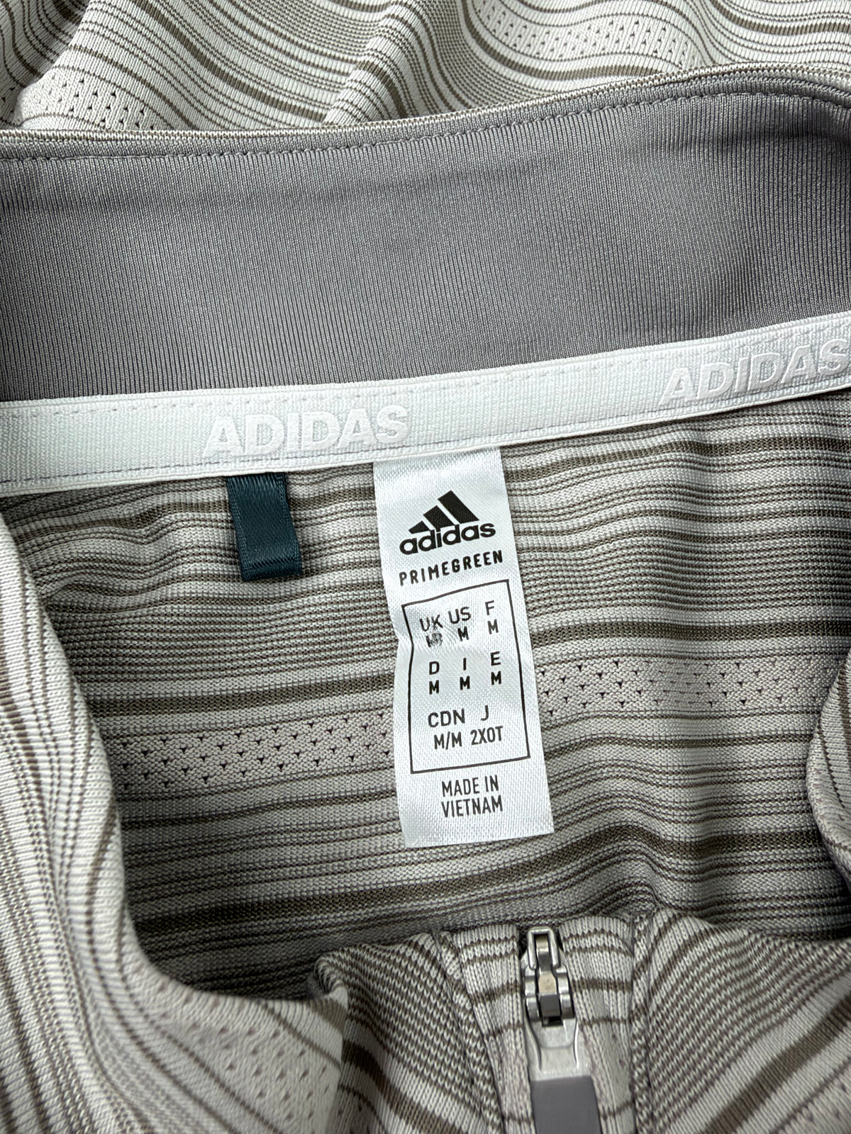 Adidas Quarter Zip Grey Stripe Tank - AU14