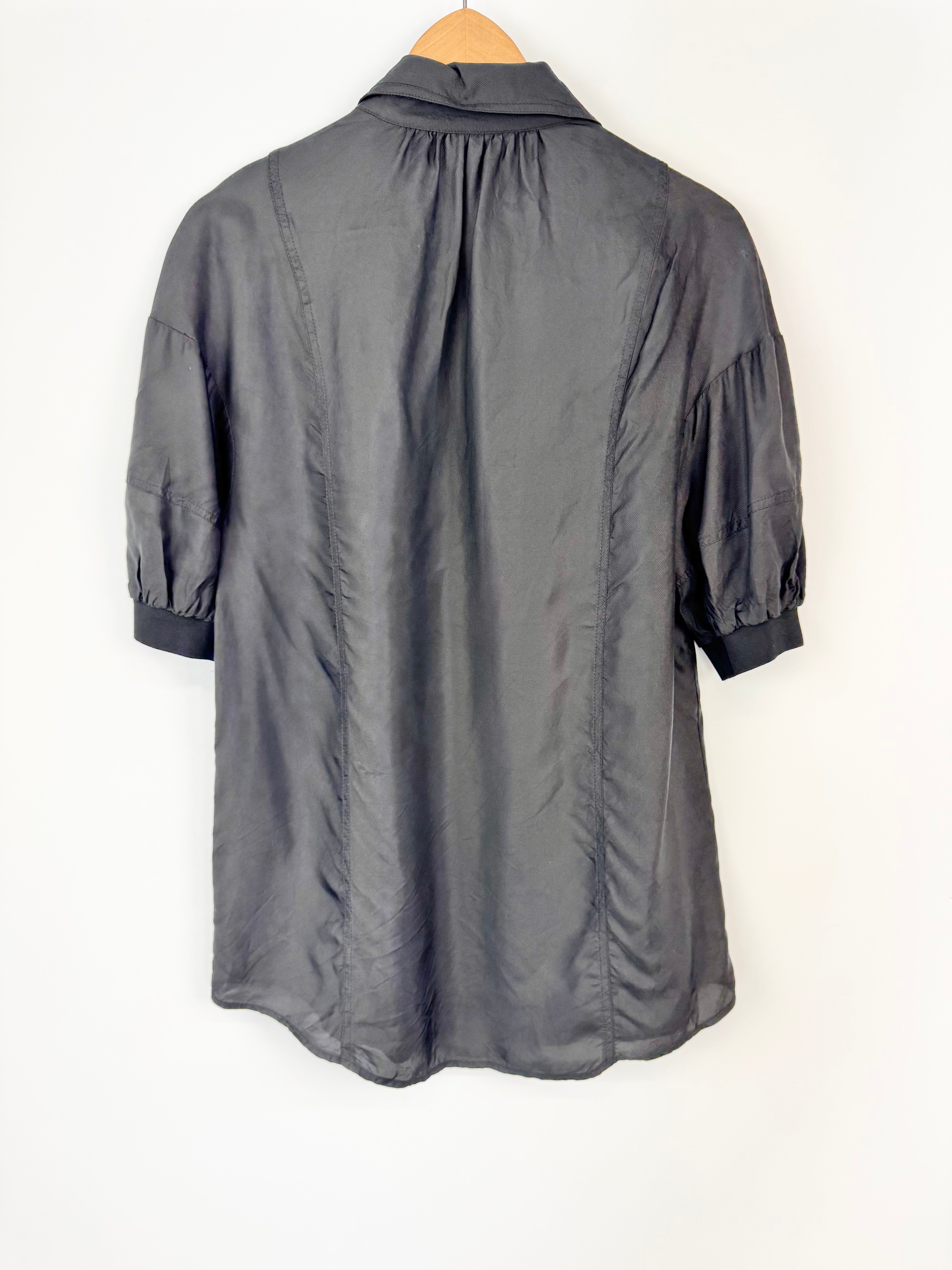 Morrison Black Puff Sleeve Blouse - AU8/10
