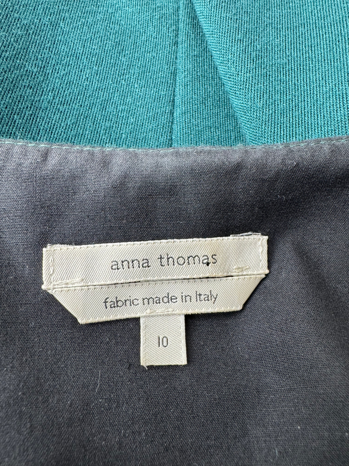Anna Thomas Forest Green Wool Gathered Tie Dress - AU10