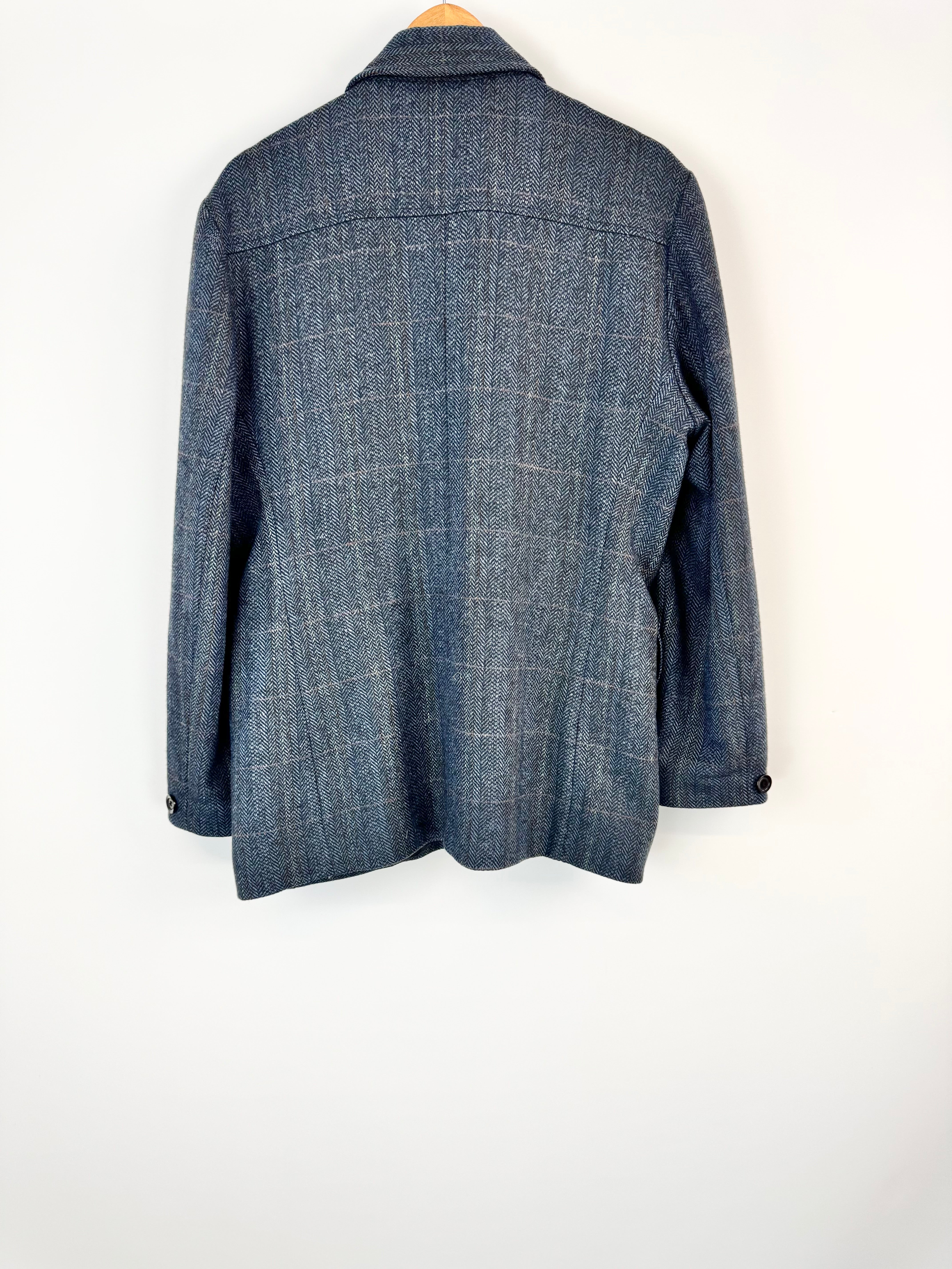 Toronto Deep Blue Herringbone Weave Jacket - AU16