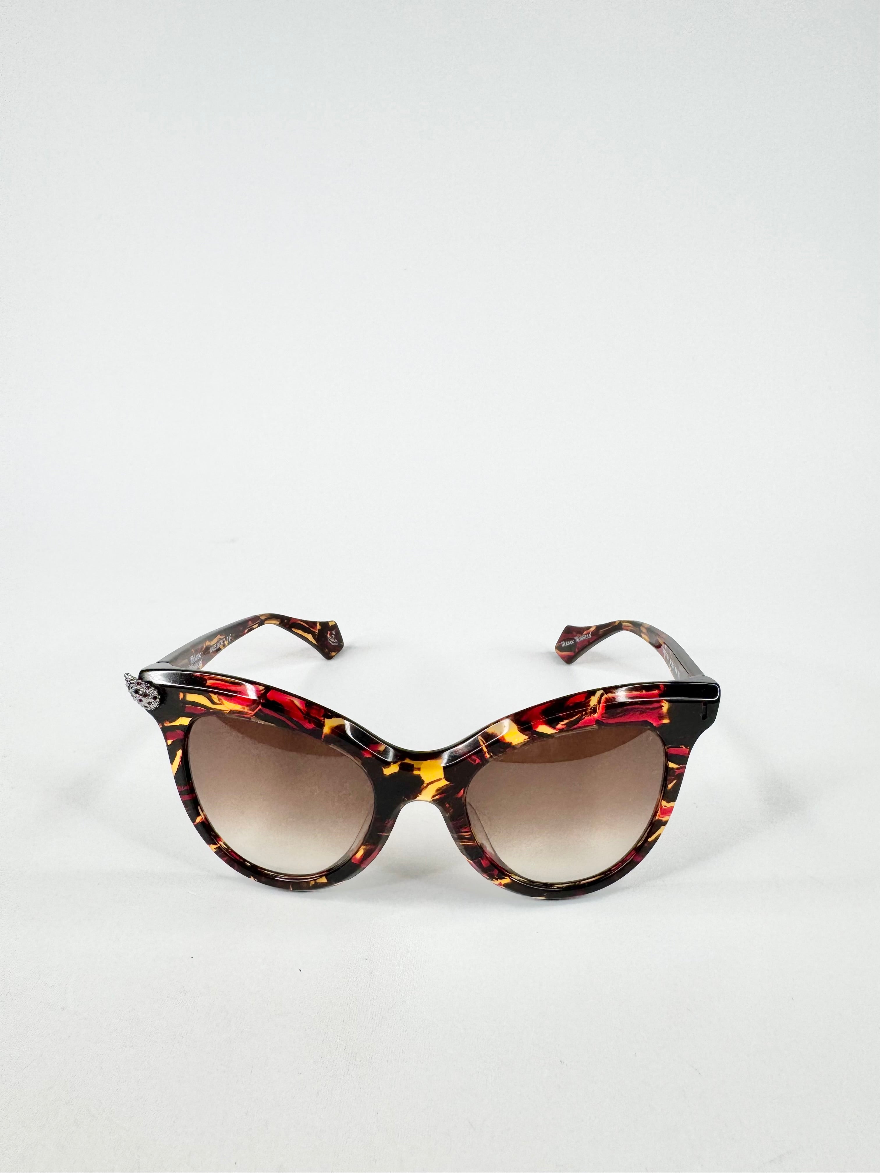 Vivienne Westwood 'Crystal Horn' Tortoiseshell Sunglasses