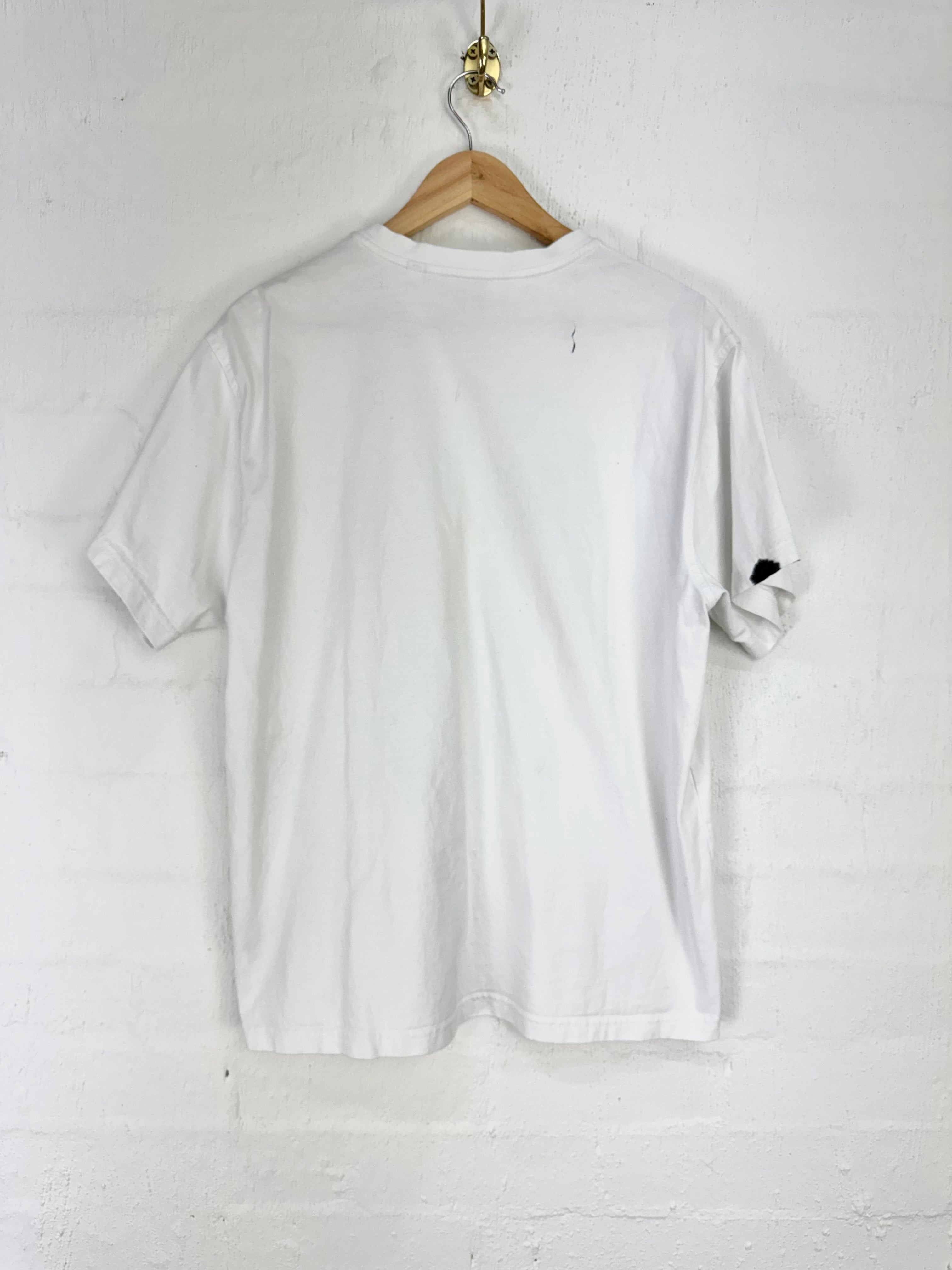 Burberry White Textured Logo T-Shirt - S