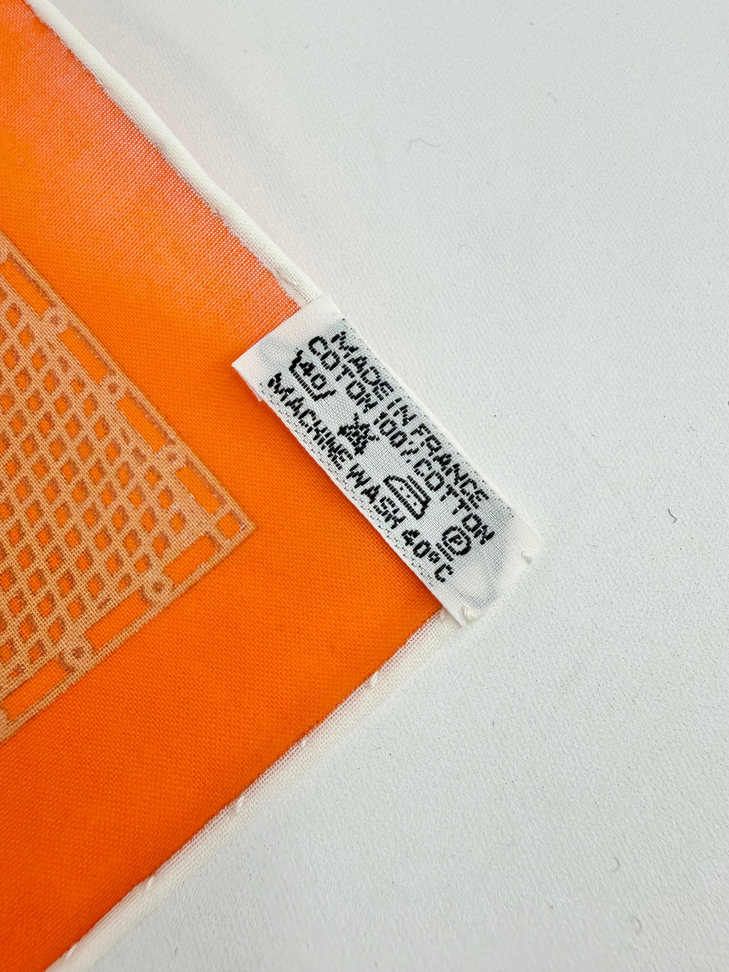 Hermès Orange Cotton Handerchief