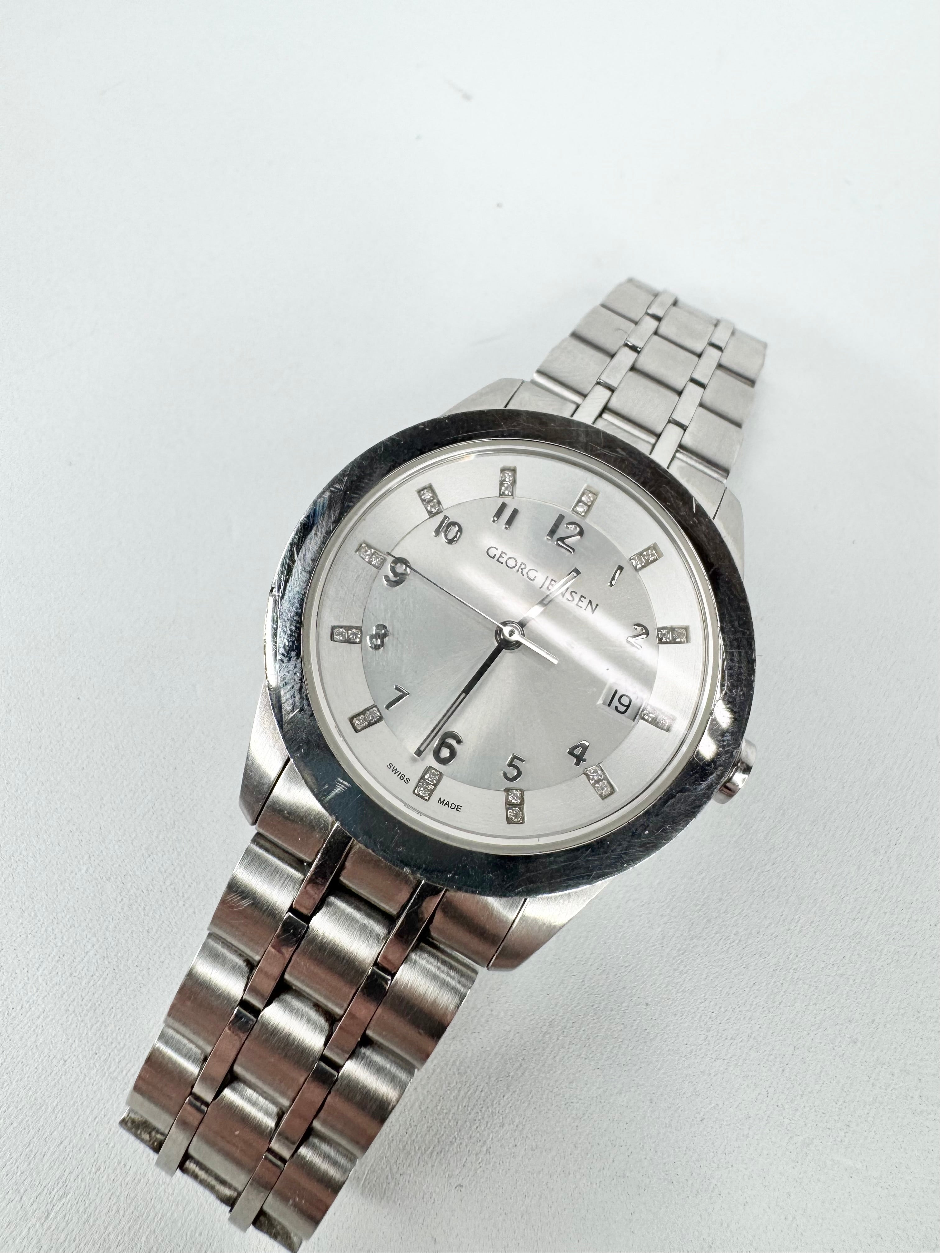 Georg Jensen Design Barth Silver Tone Design Barth Swiss Made Watch