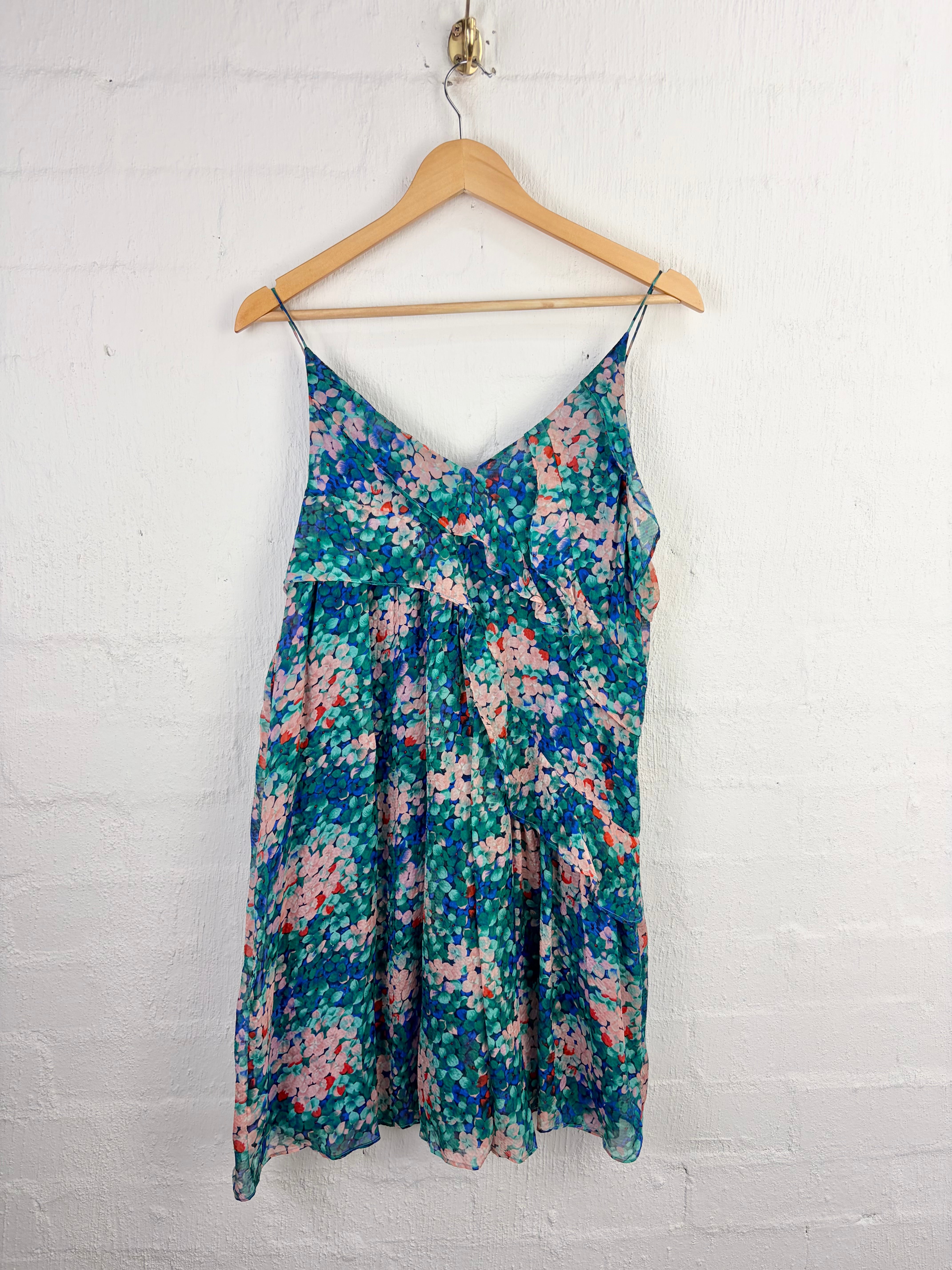 Zimmermann Silk Hydrangea Patterned Midi Dress - AU10/12