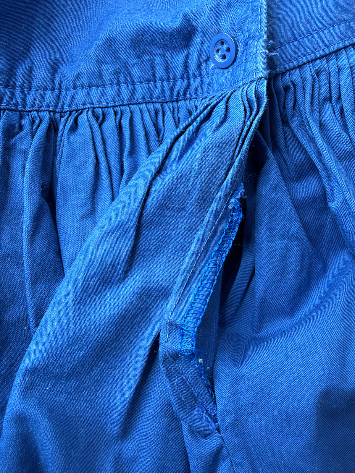 Vintage Country Road Blue Cotton Skirt - AU8/10