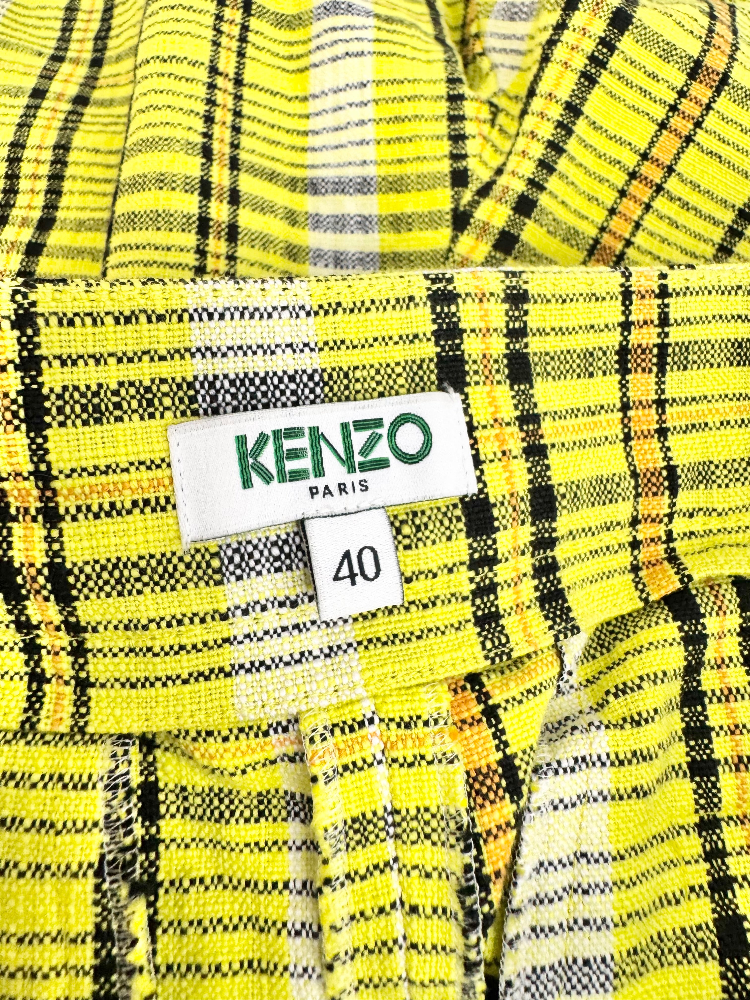 Kenzo Sunshine Yellow Cotton Short Shorts - AU10