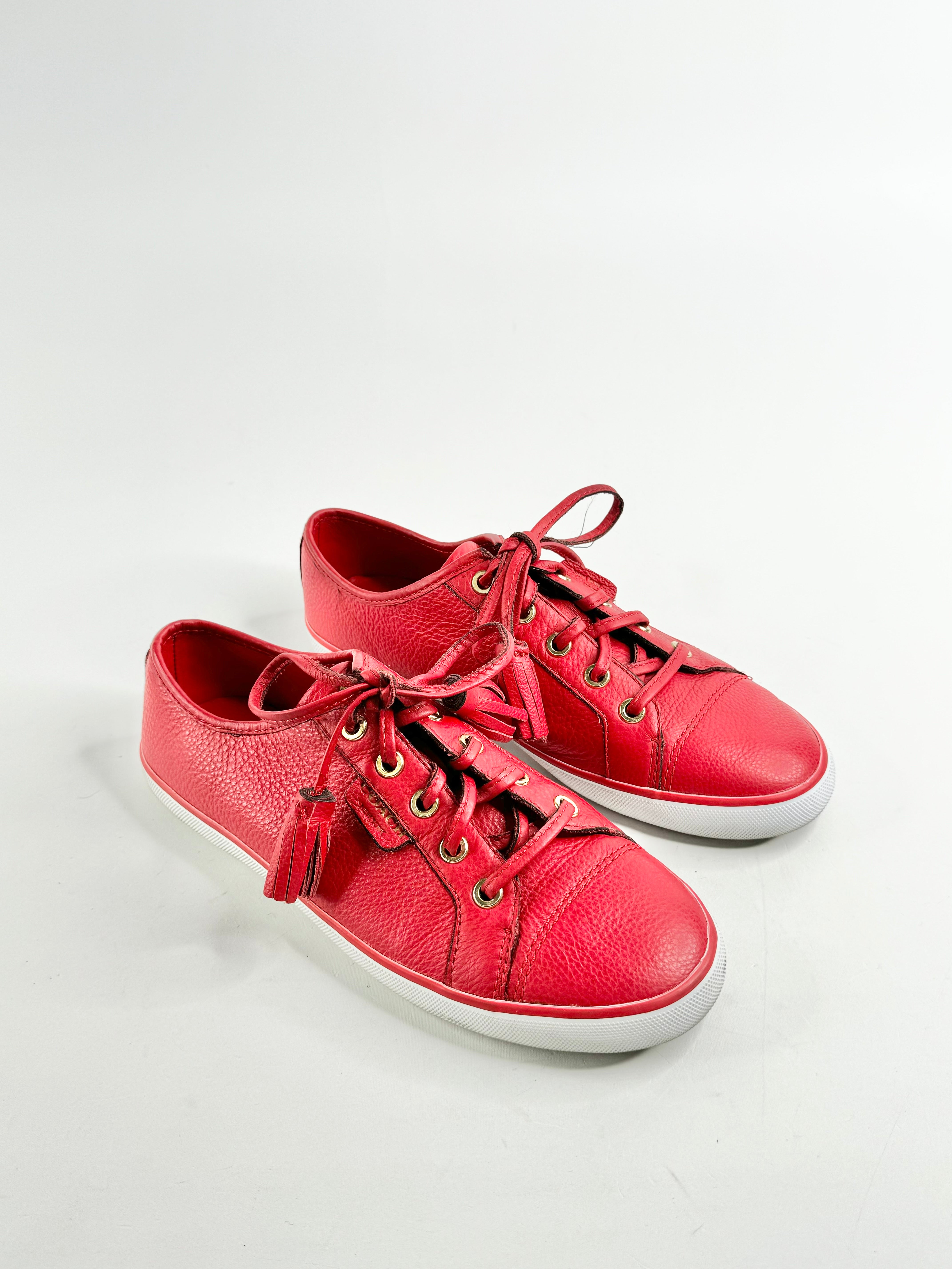Coach Red Leather Lace Ups - EU38