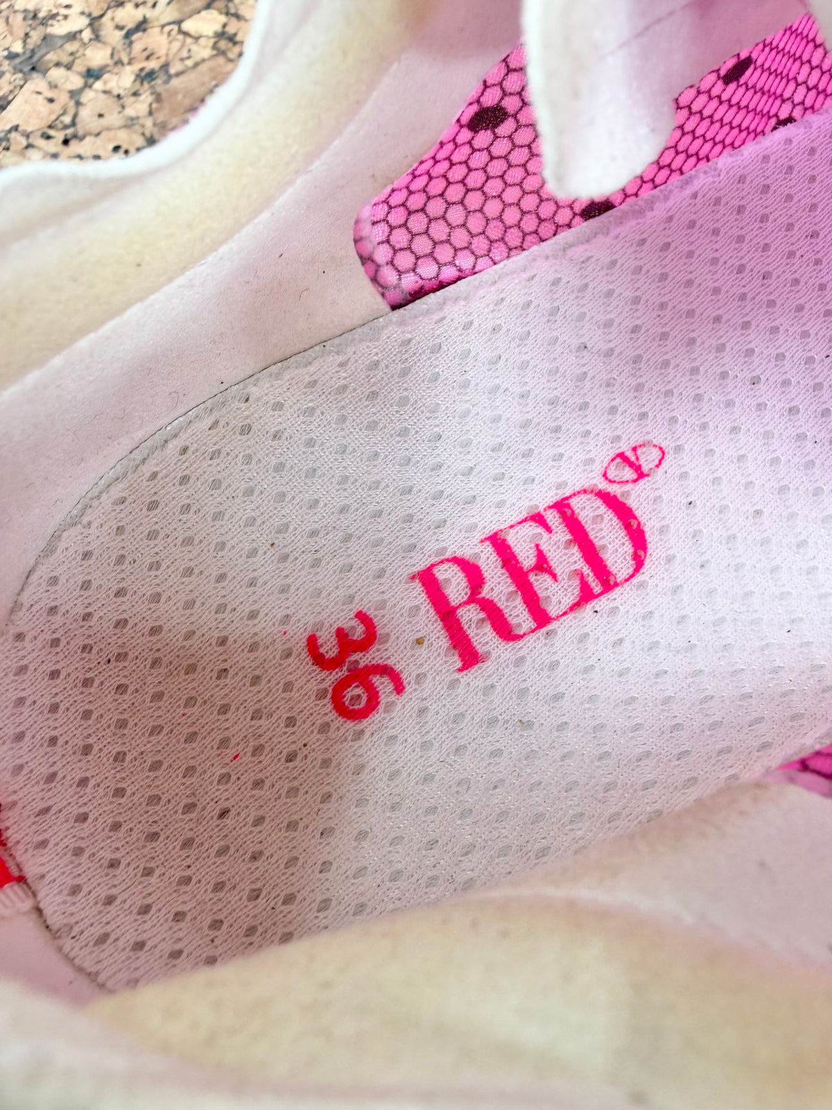 Red Valentino Pink & White Polka Dot Motif See-Through Lace Up Sneakers - EU36