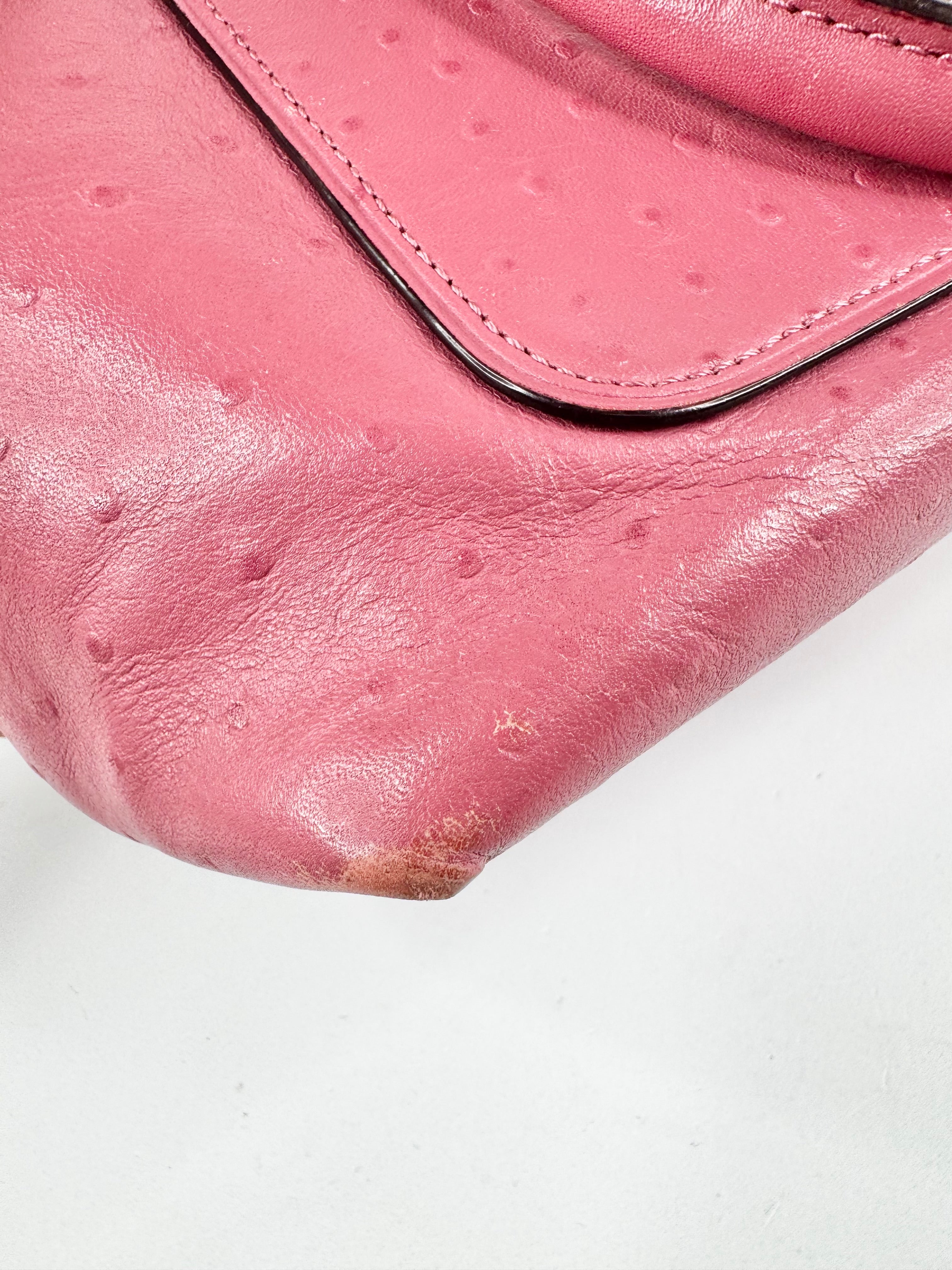 Coach 'Emma' Thulian Pink Faux Ostrich Satchel Bag