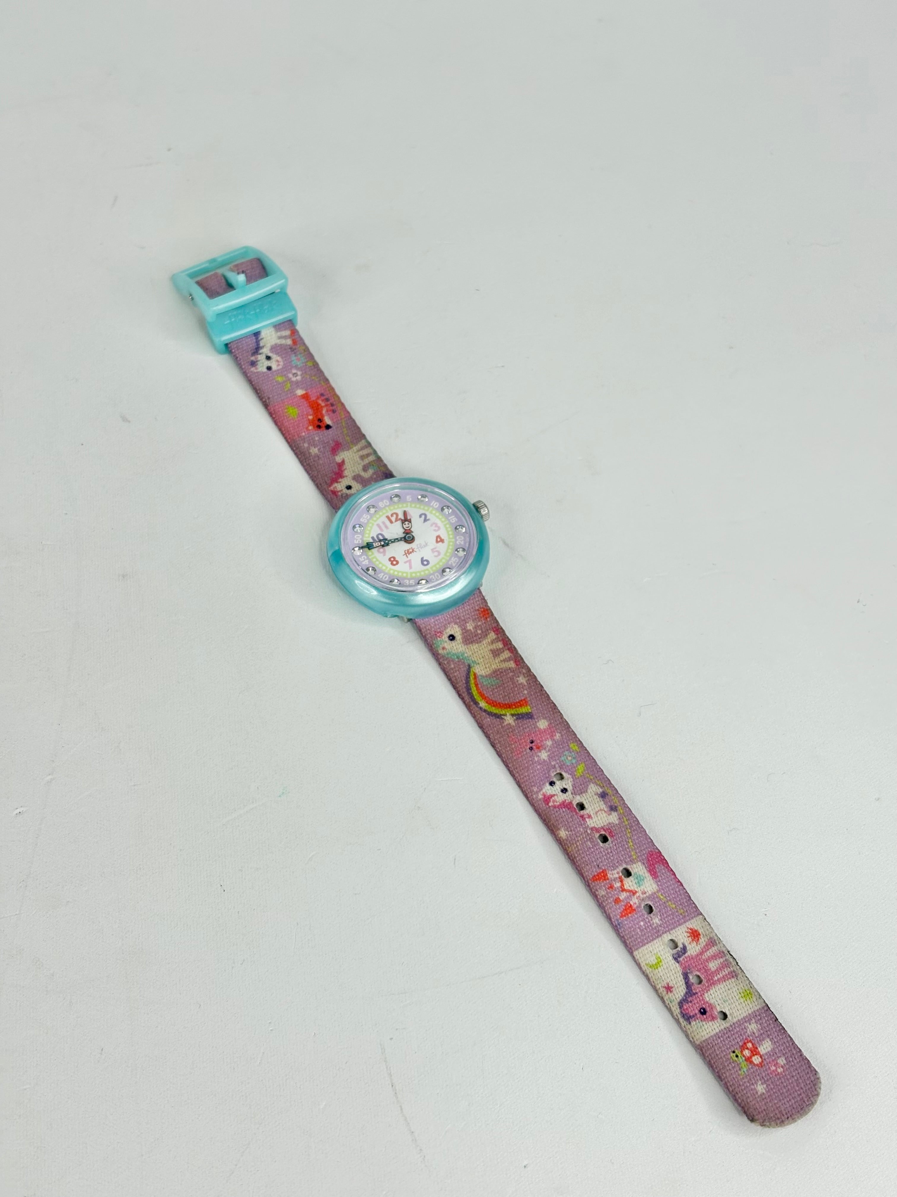 Vintage Flik Flak Swiss Made 'Unicorn' Kids Watch