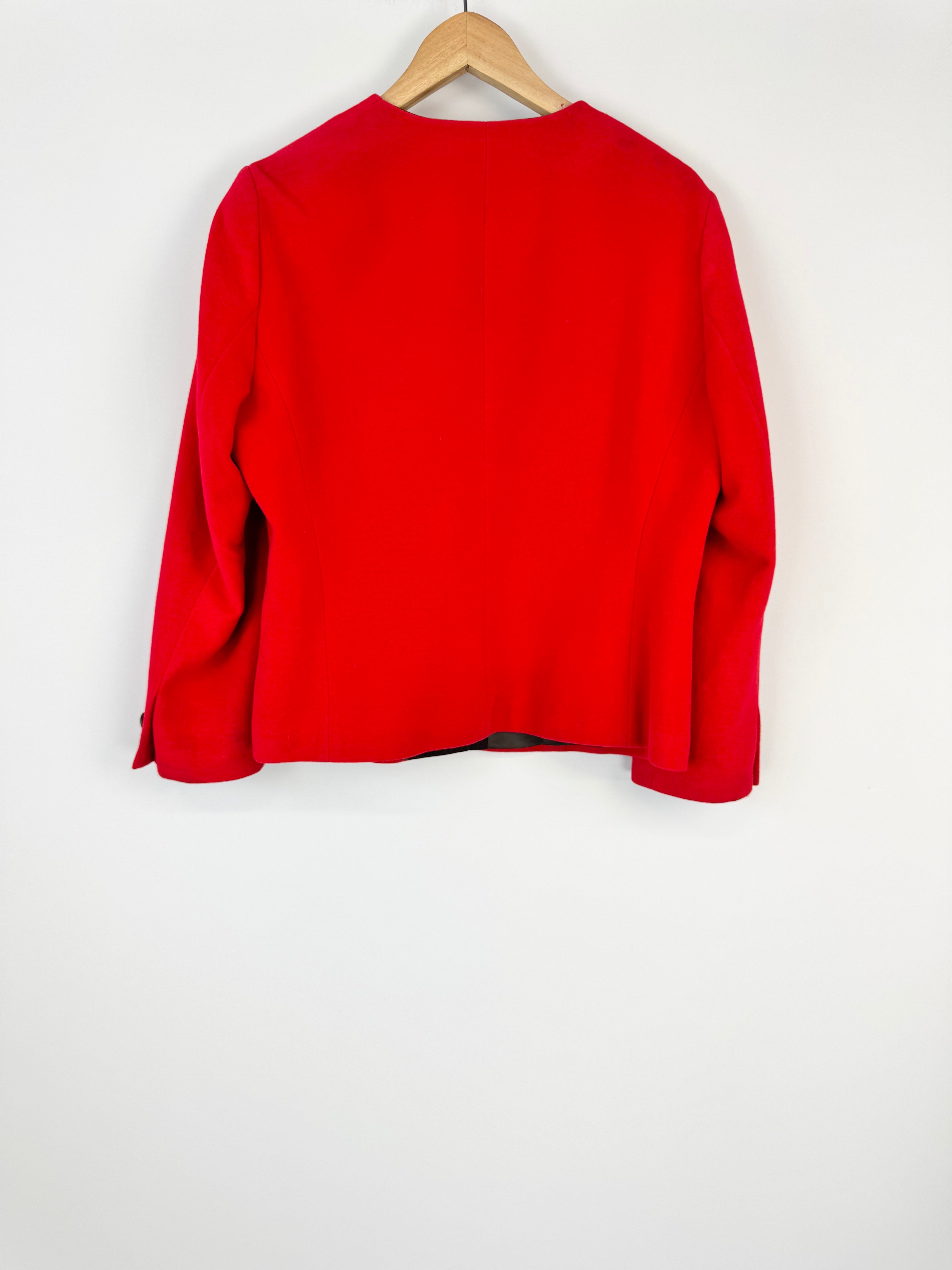 Louis Feraud Crimson Cashmere, Angora & Wool Blazer - AU12