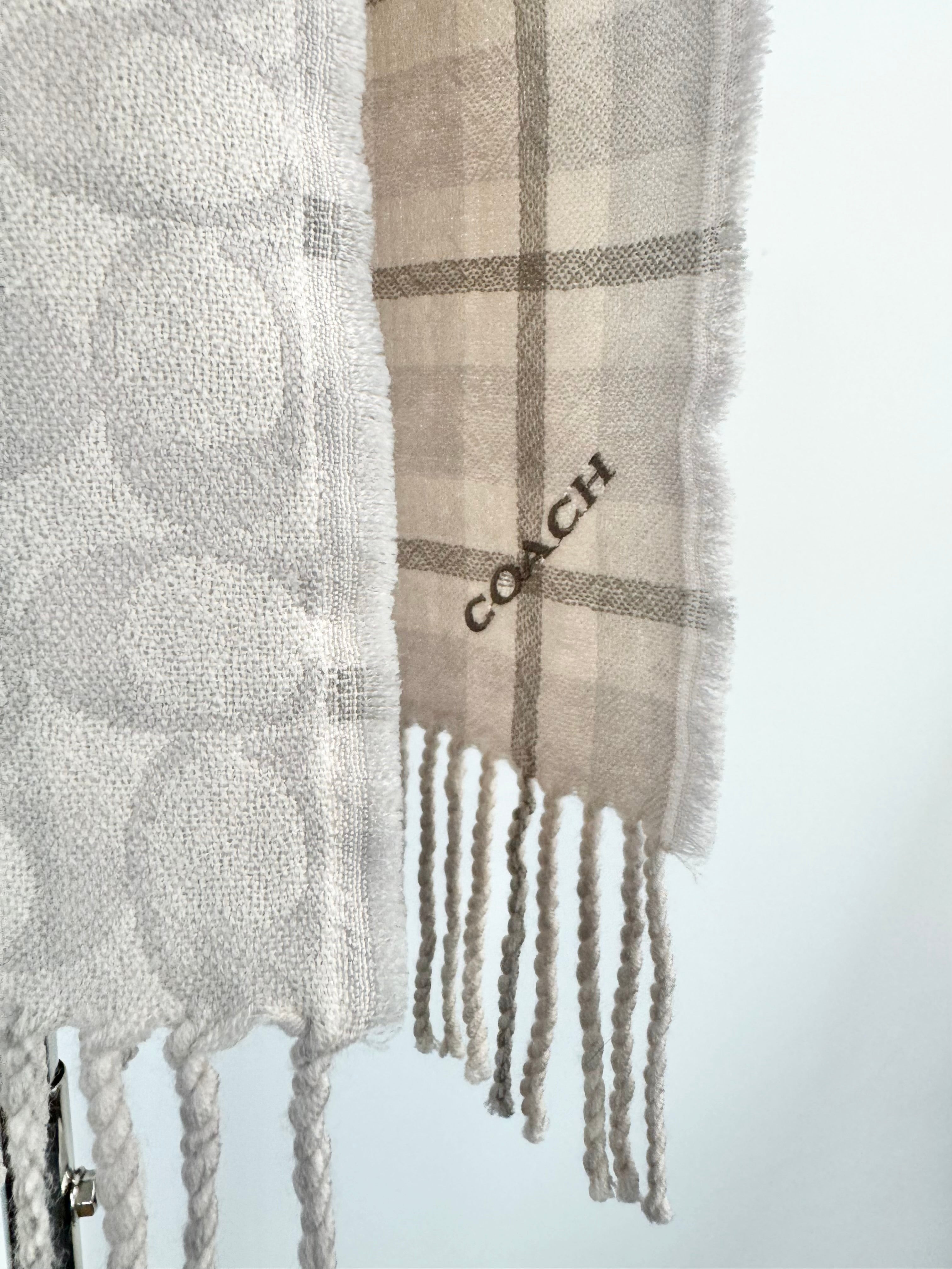 Coach Plaid & Monogram Patterned Scarf