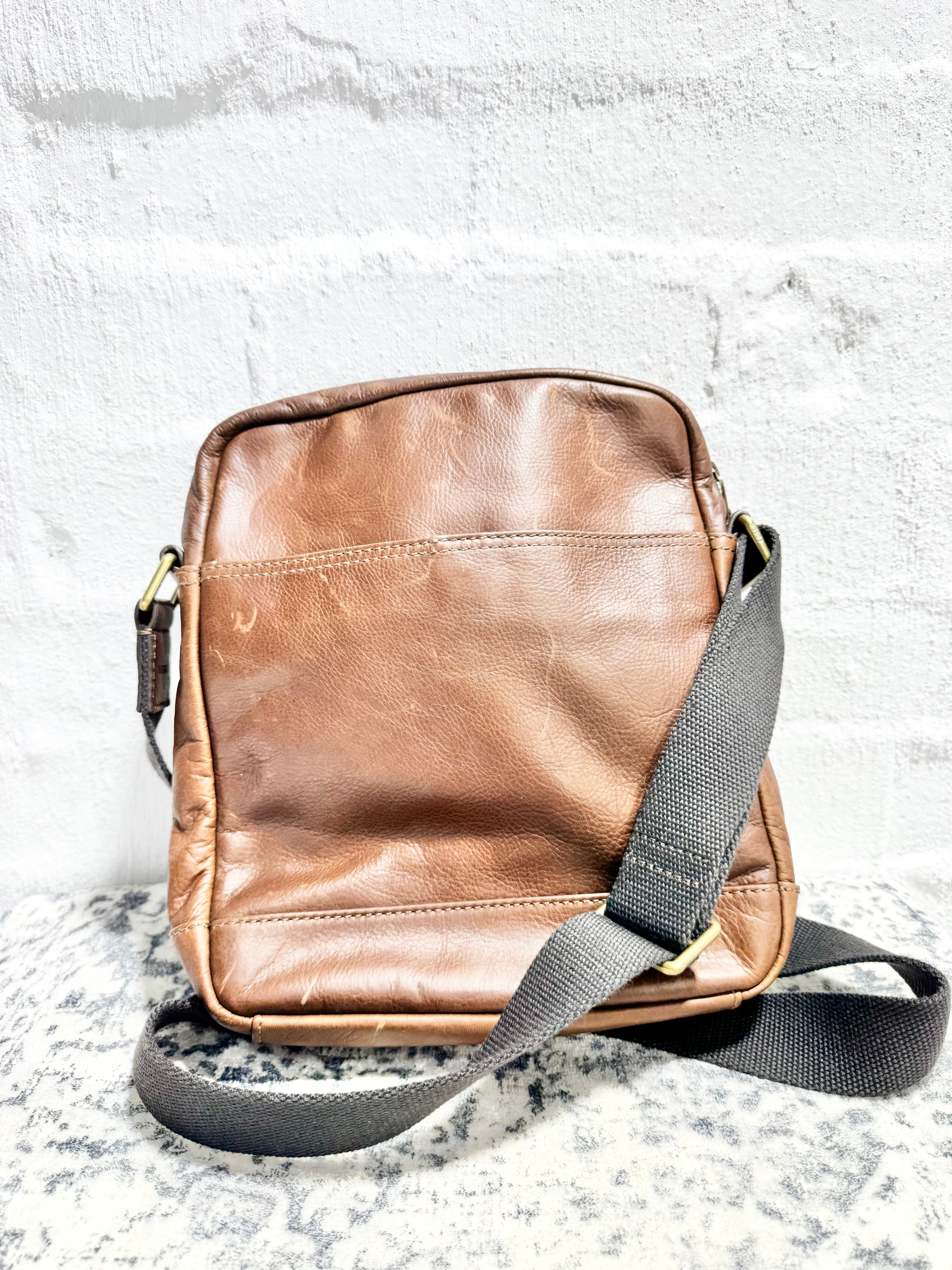 Fossil Chocolate Brown Cross Body Leather Bag