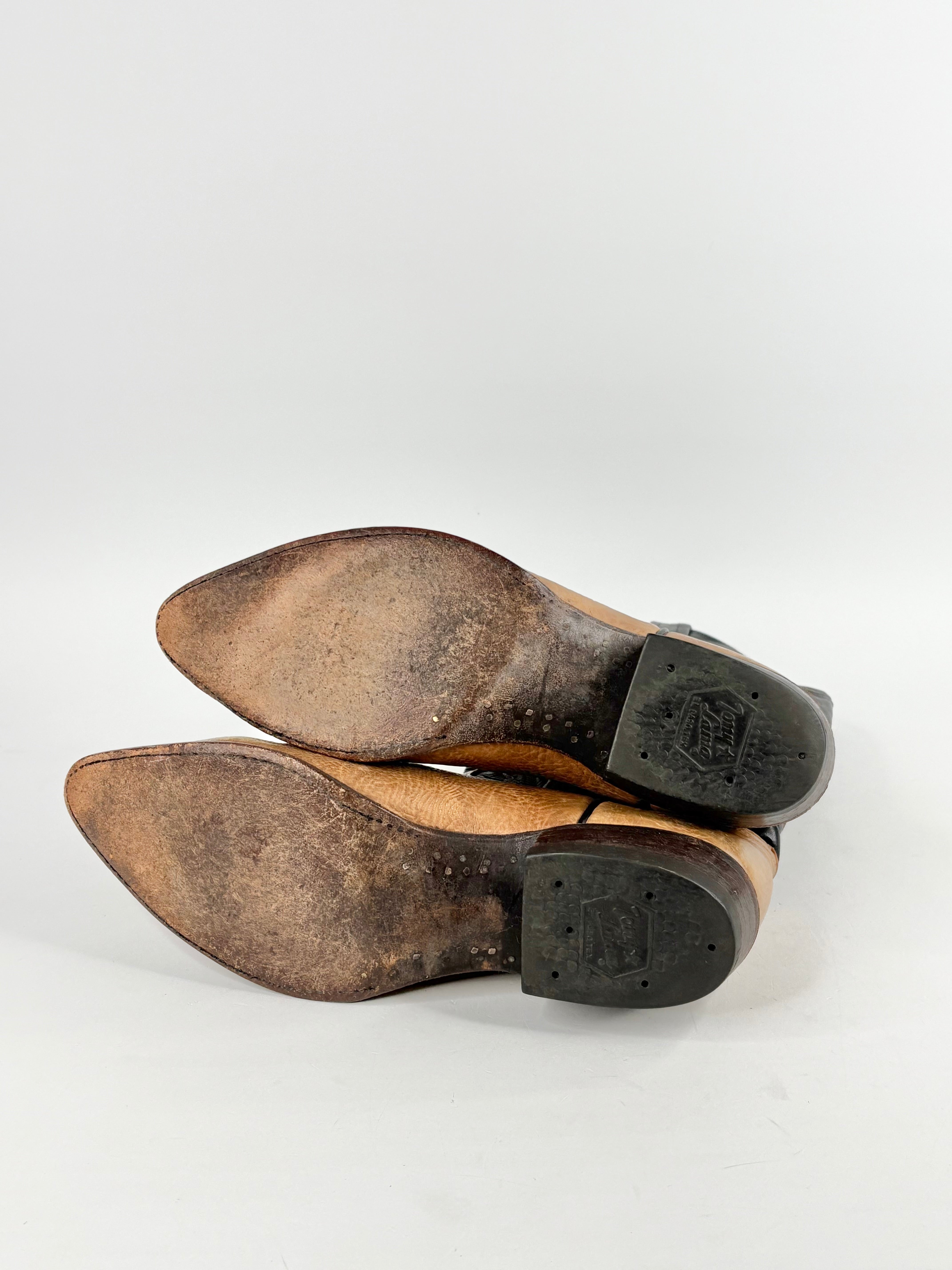 Tony Lama Black & Chestnut Cowboy Boots - EU40